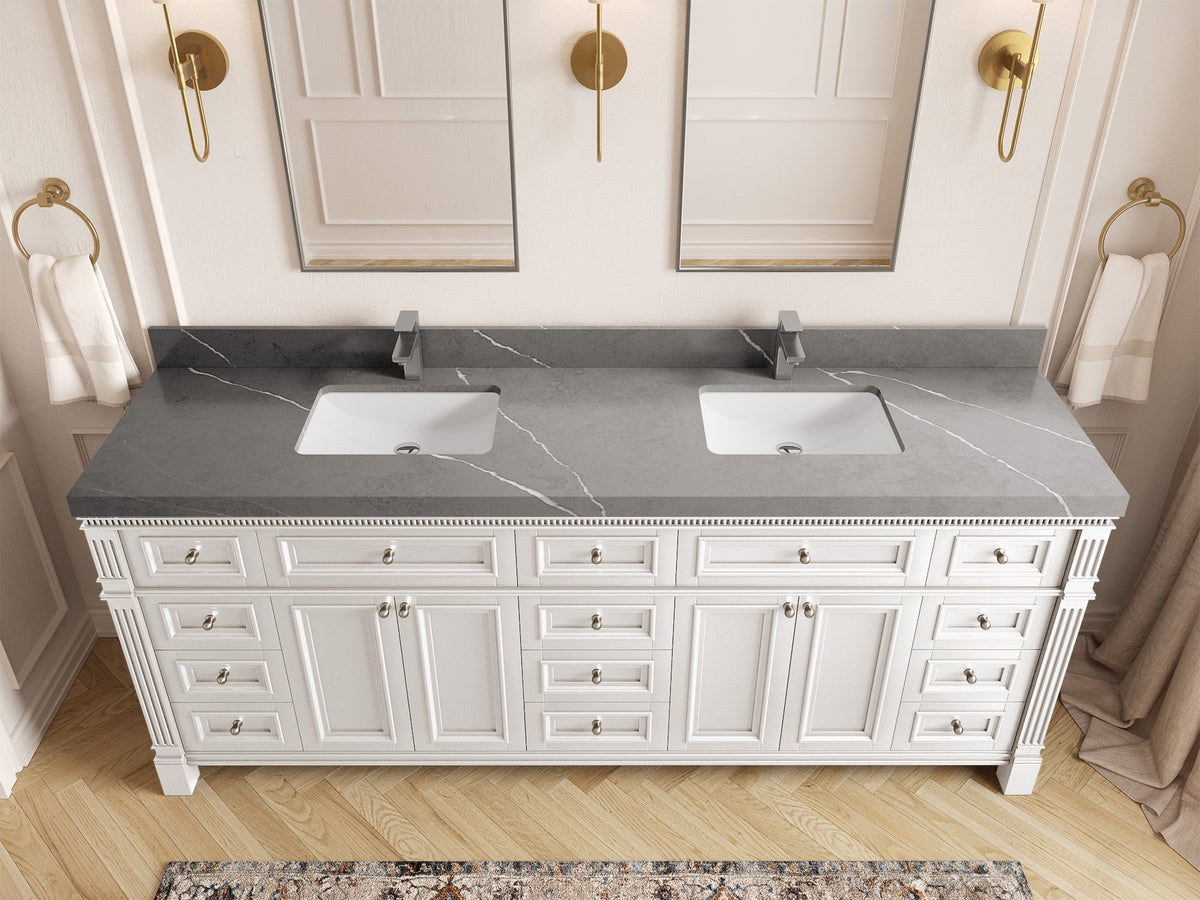 Paris 84 in. W x 22 in. D Double Sink Bathroom Vanity - Willow Bath and Vanity