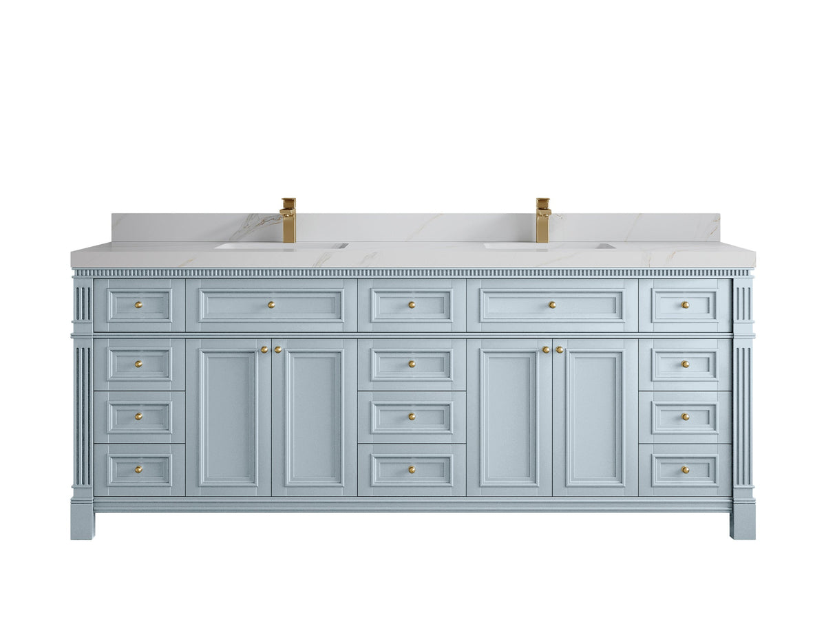 Paris 84 in. W x 22 in. D Double Sink Bathroom Vanity - Willow Bath and Vanity