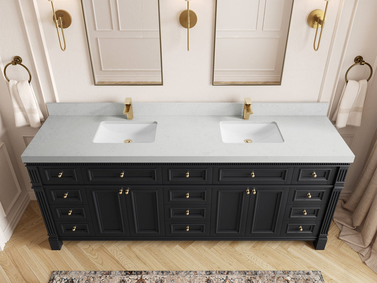 Paris 84 in. W x 22 in. D Double Sink Bathroom Vanity - Willow Bath and Vanity