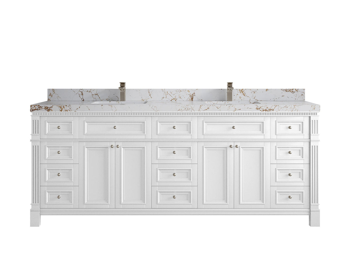 Paris 84 in. W x 22 in. D Double Sink Bathroom Vanity - Willow Bath and Vanity