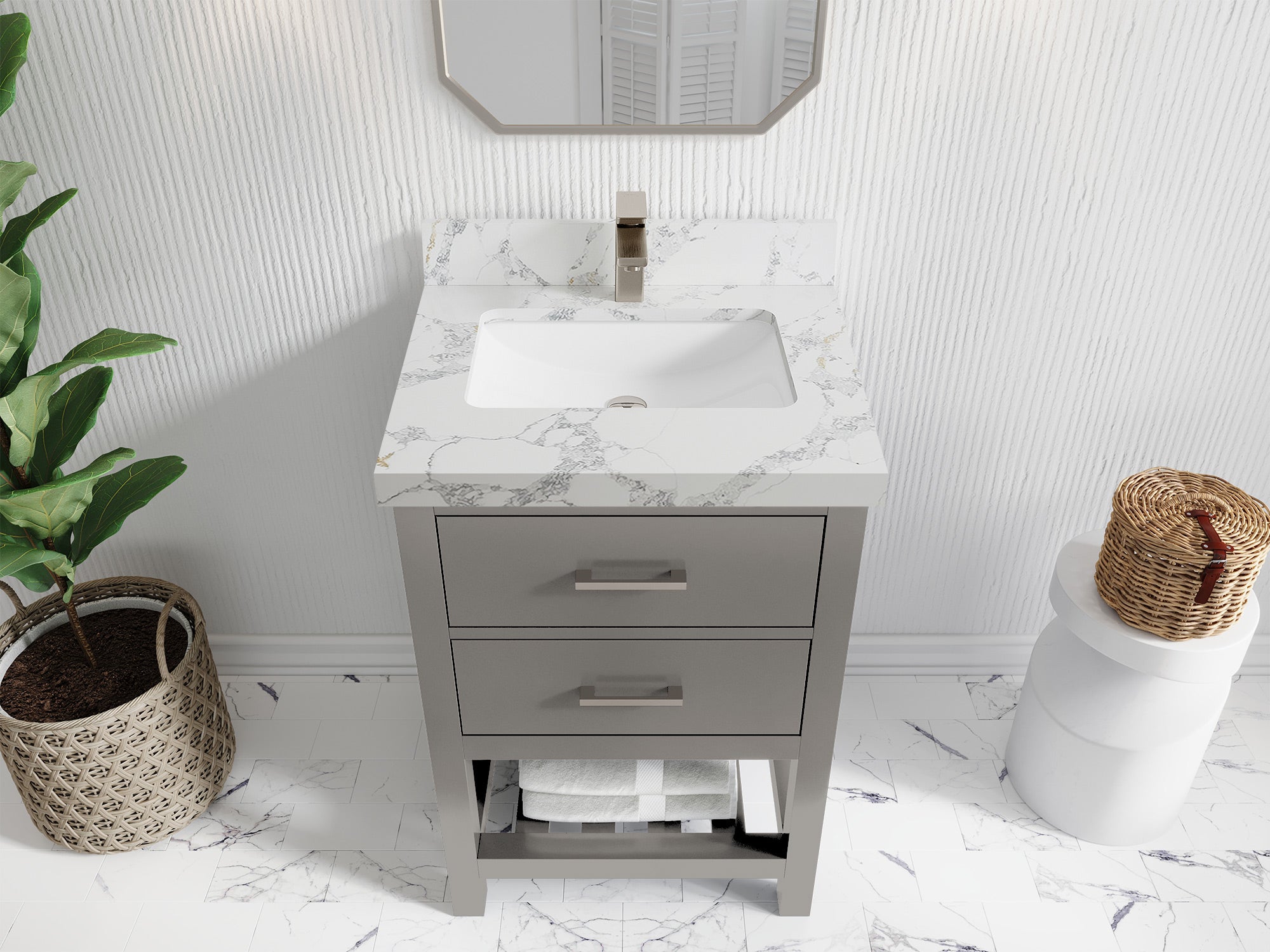 Parker 24 in. W x 22 in. D Single Sink Bathroom Vanity - Willow Bath and Vanity