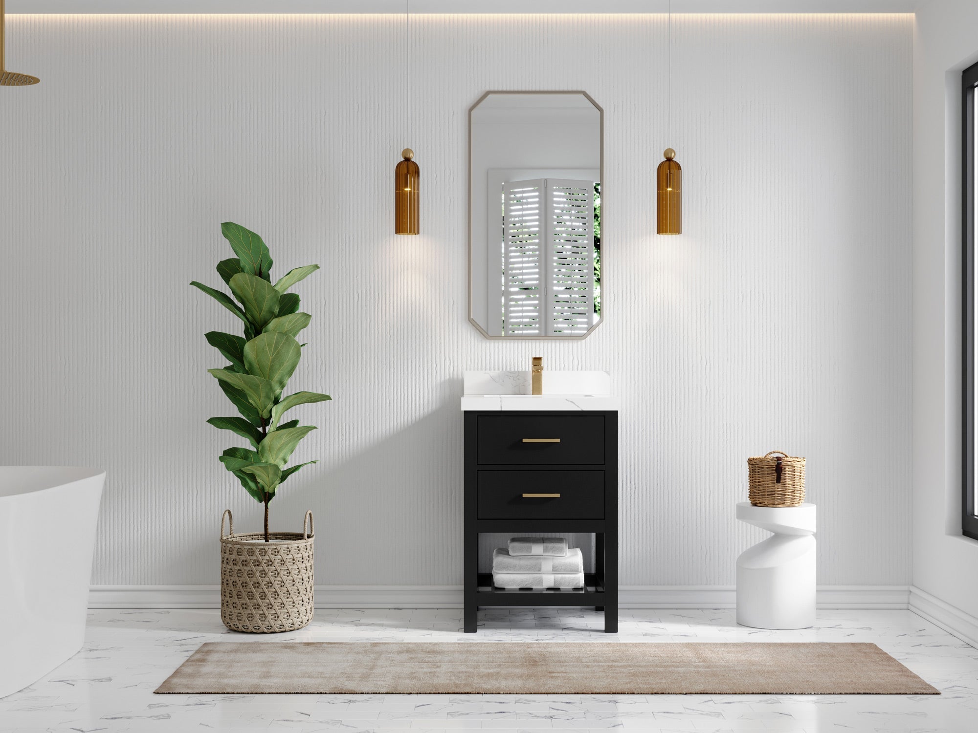 Parker 24 in. W x 22 in. D Single Sink Bathroom Vanity - Willow Bath and Vanity