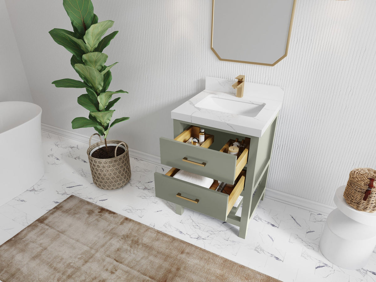 Parker 24 in. W x 22 in. D Single Sink Bathroom Vanity - Willow Bath and Vanity