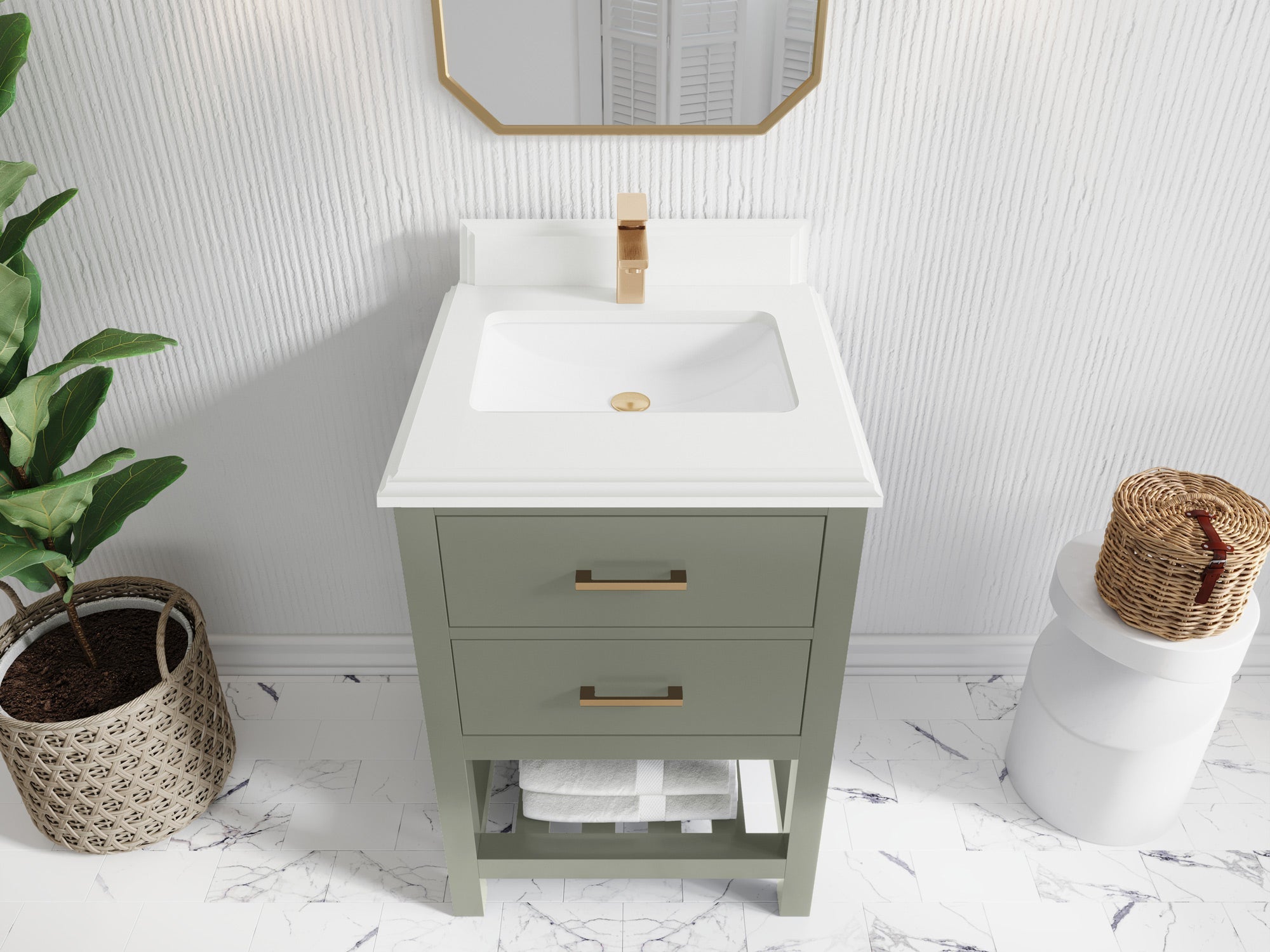Parker 24 in. W x 22 in. D Single Sink Bathroom Vanity - Willow Bath and Vanity