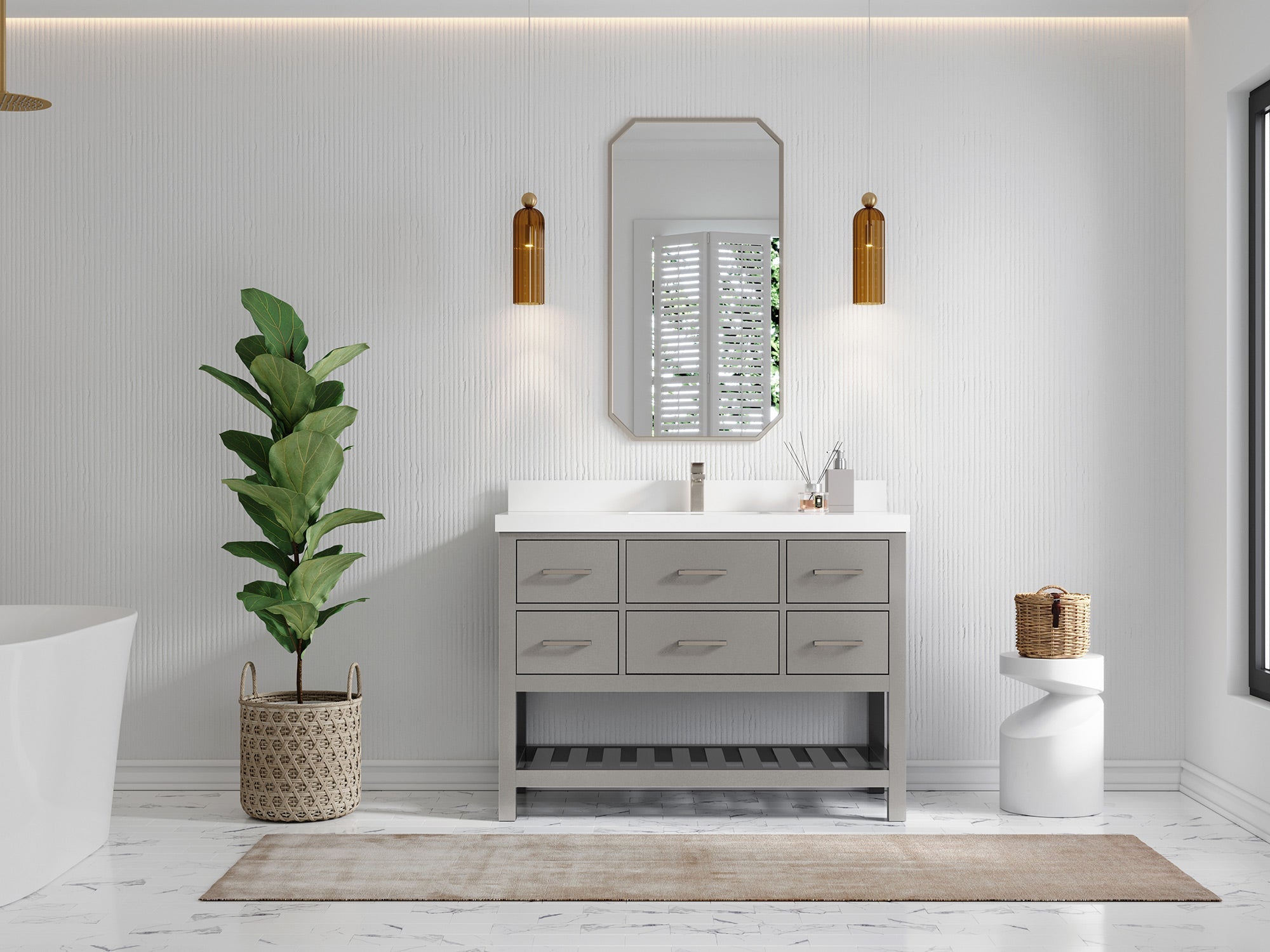 Parker 48 in. W x 22 in. D Single Sink Bathroom Vanity - Willow Bath and Vanity