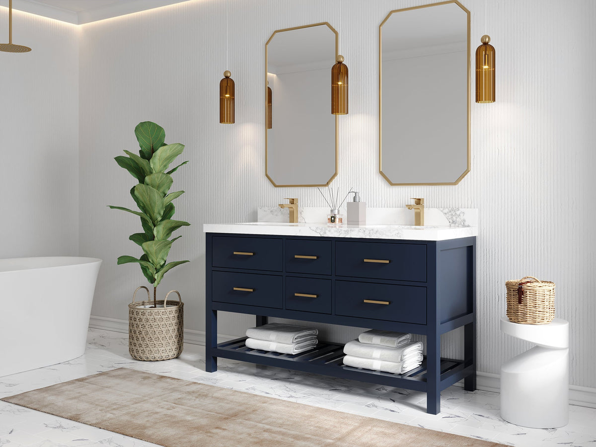 Parker 60 in. W x 22 in. D Double Sink Bathroom Vanity - Willow Bath and Vanity