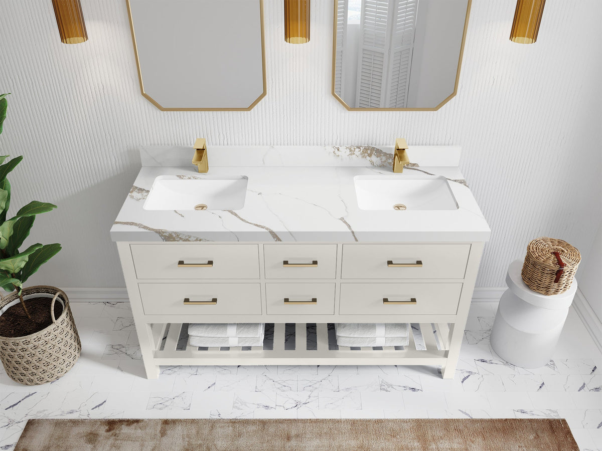 Parker 60 in. W x 22 in. D Double Sink Bathroom Vanity - Willow Bath and Vanity