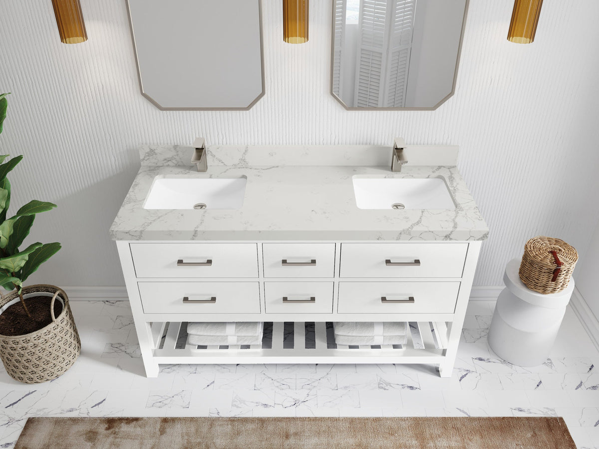 Parker 60 in. W x 22 in. D Double Sink Bathroom Vanity - Willow Bath and Vanity
