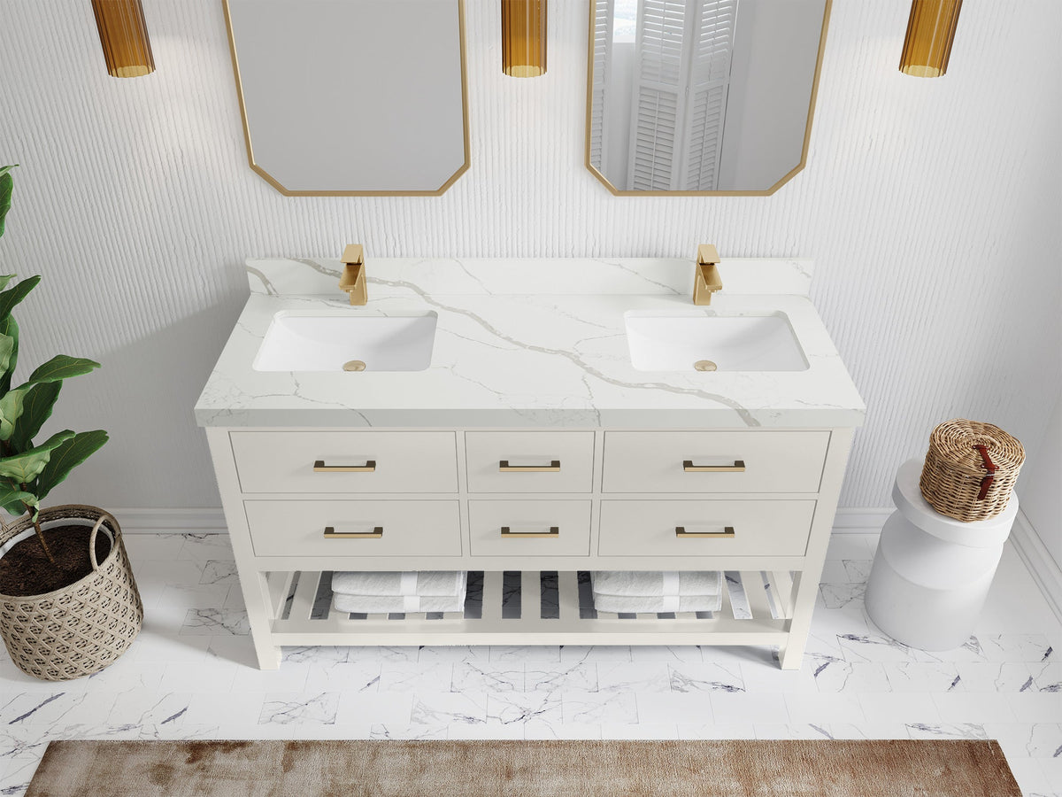 Parker 60 in. W x 22 in. D Double Sink Bathroom Vanity - Willow Bath and Vanity