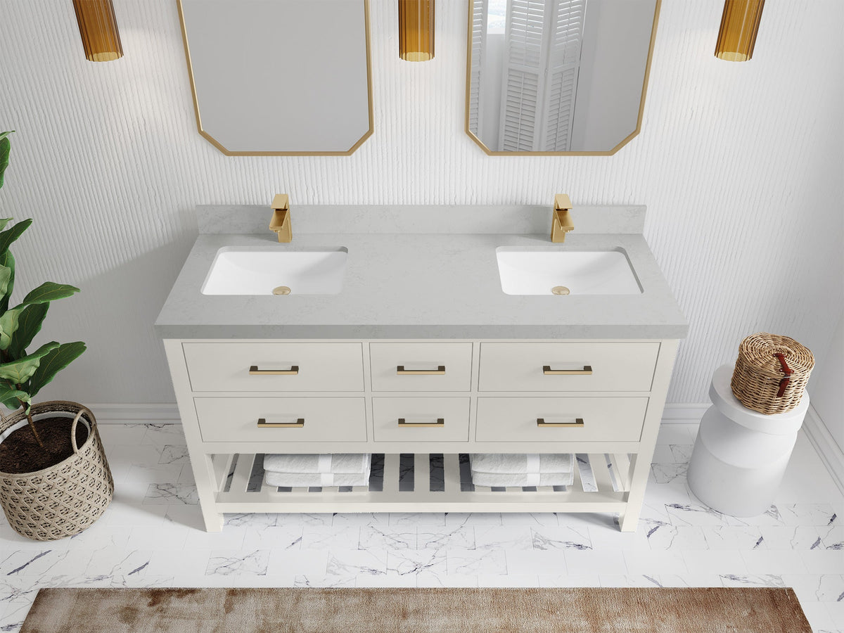 Parker 60 in. W x 22 in. D Double Sink Bathroom Vanity - Willow Bath and Vanity