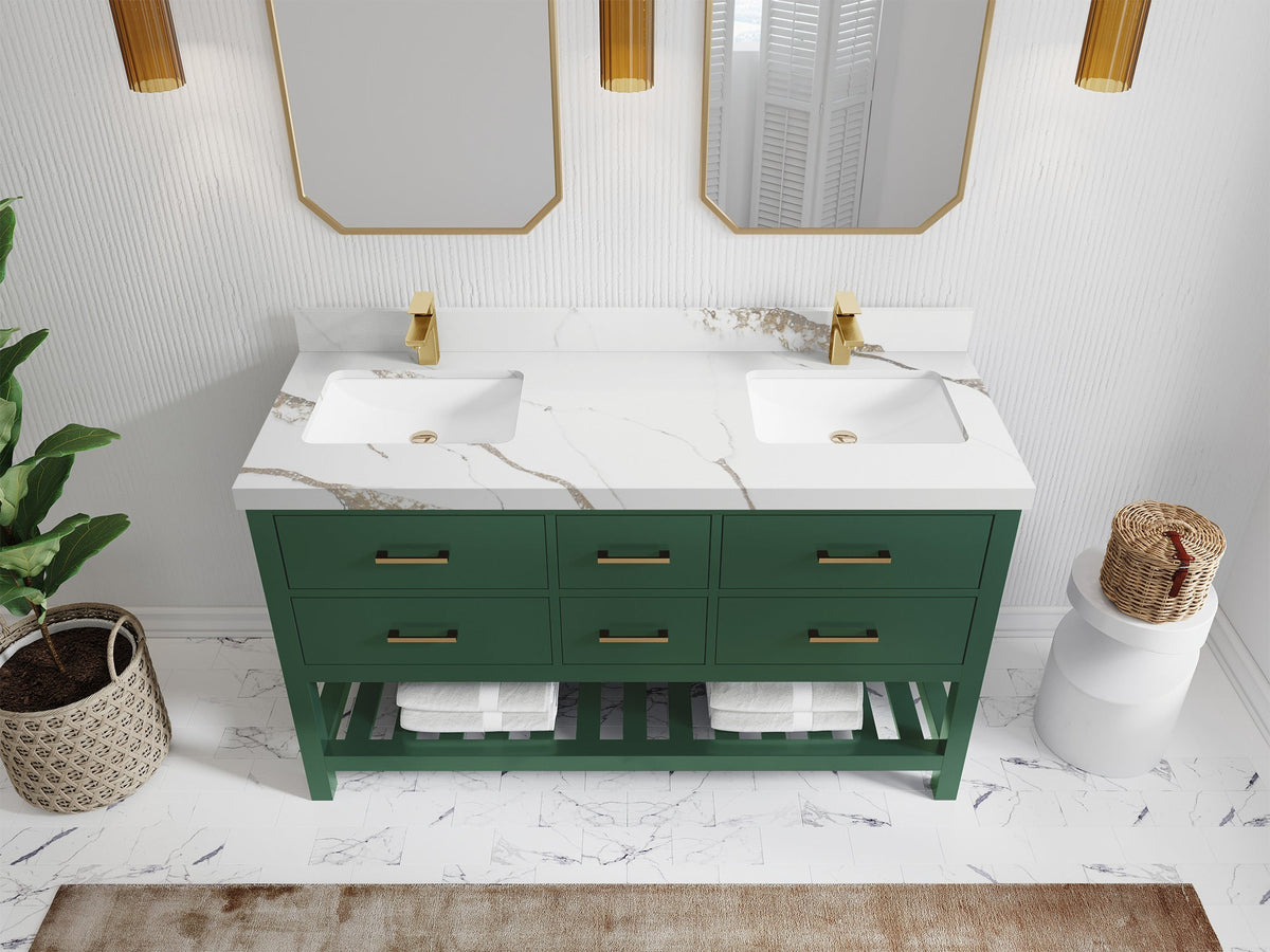 Parker 60 in. W x 22 in. D Double Sink Bathroom Vanity - Willow Bath and Vanity