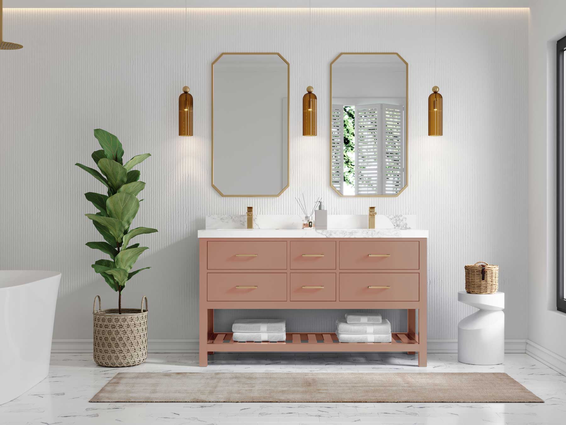 Parker 60 in. W x 22 in. D Double Sink Bathroom Vanity - Willow Bath and Vanity