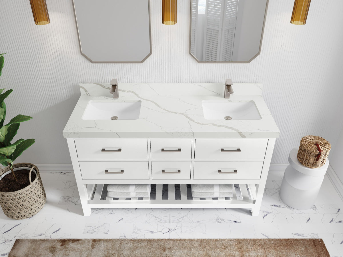 Parker 60 in. W x 22 in. D Double Sink Bathroom Vanity - Willow Bath and Vanity