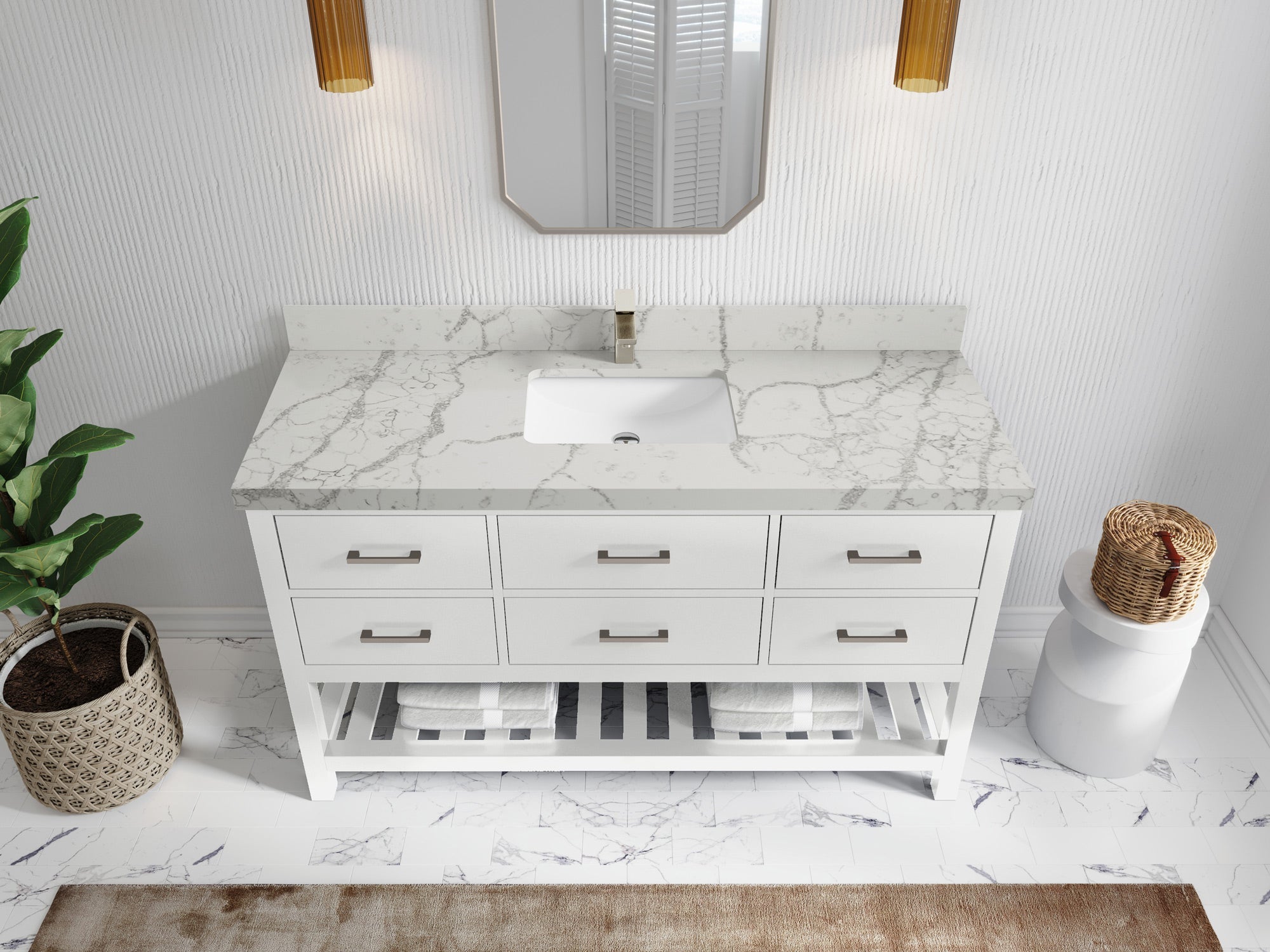 Parker 60 in. W x 22 in. D Single Sink Bathroom Vanity - Willow Bath and Vanity