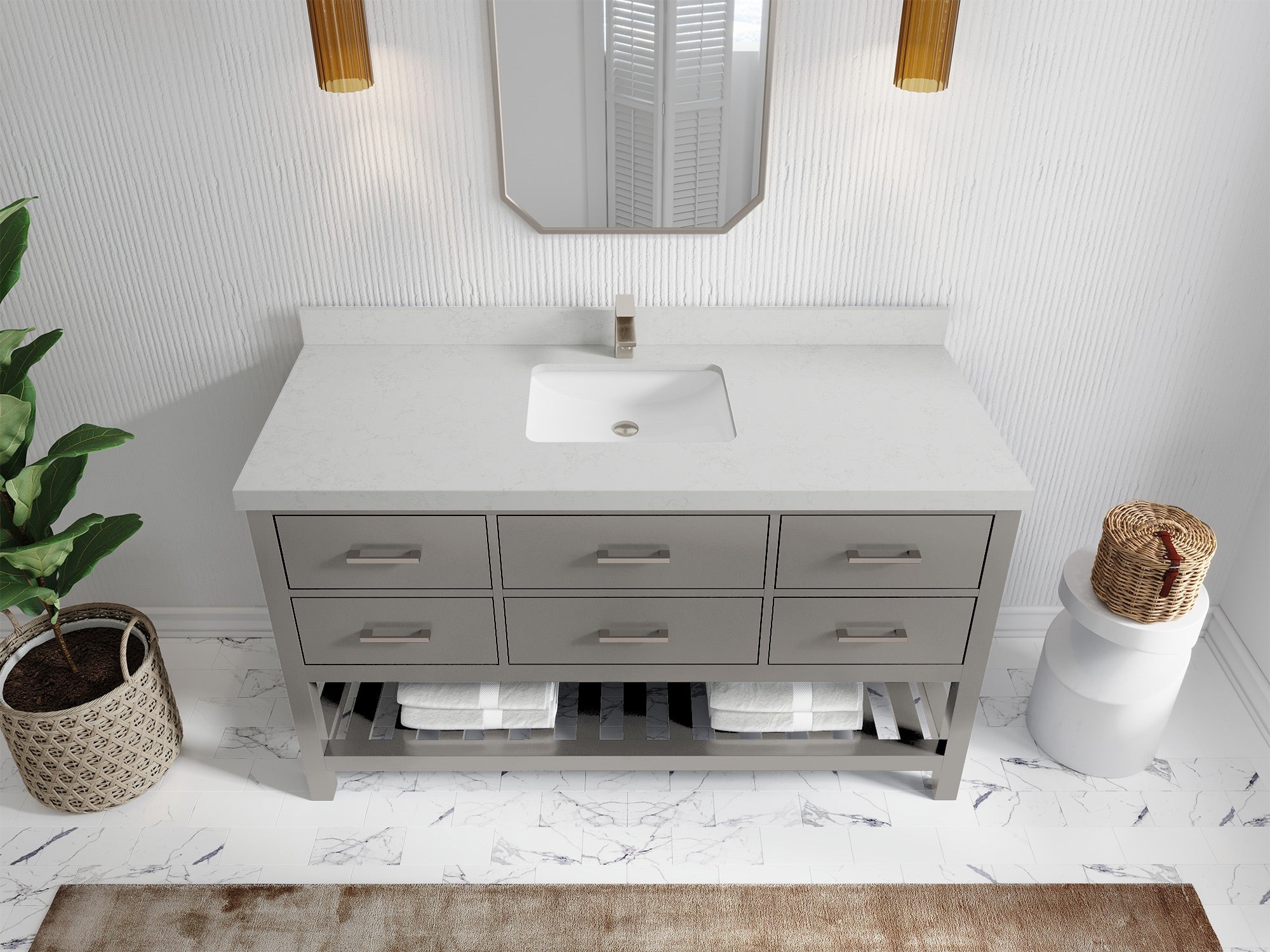 Parker 60 in. W x 22 in. D Single Sink Bathroom Vanity - Willow Bath and Vanity