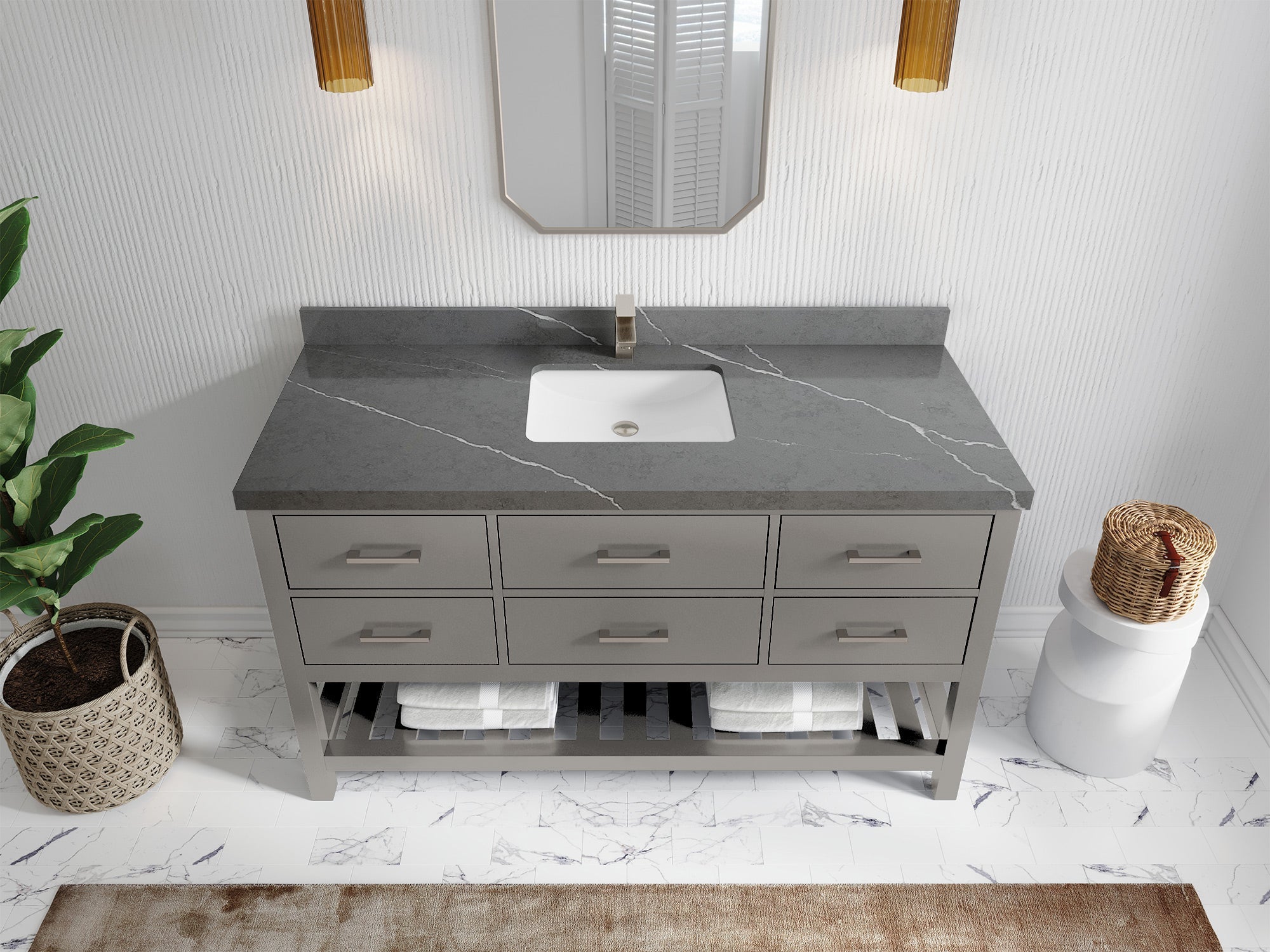 Parker 60 in. W x 22 in. D Single Sink Bathroom Vanity - Willow Bath and Vanity