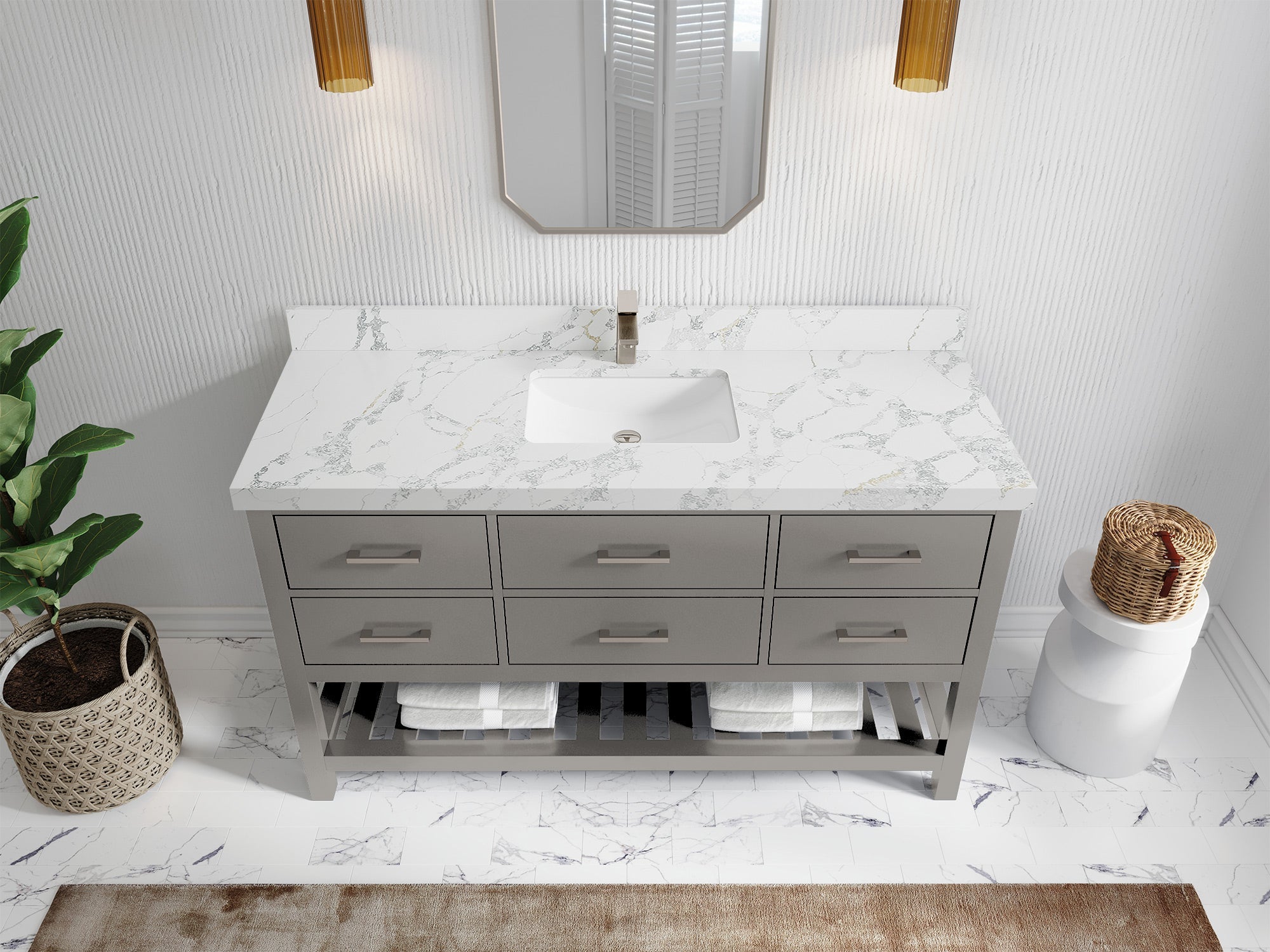 Parker 60 in. W x 22 in. D Single Sink Bathroom Vanity - Willow Bath and Vanity