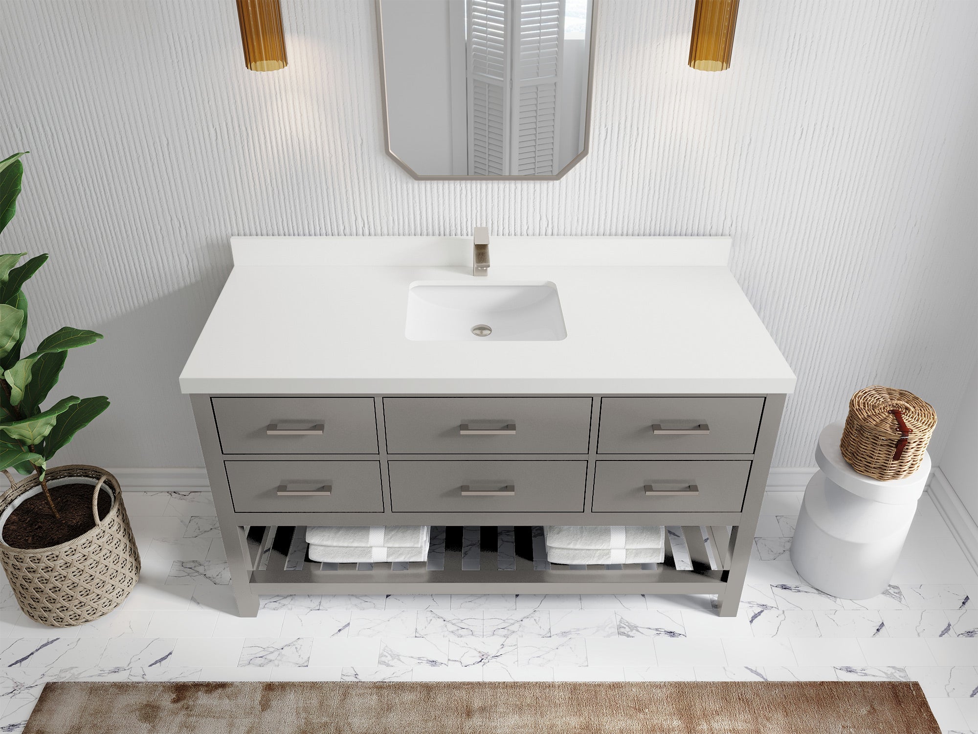 Parker 60 in. W x 22 in. D Single Sink Bathroom Vanity - Willow Bath and Vanity