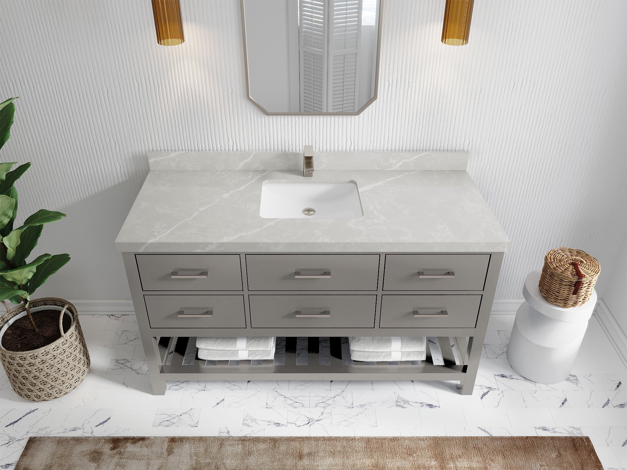 Parker 60 in. W x 22 in. D Single Sink Bathroom Vanity - Willow Bath and Vanity