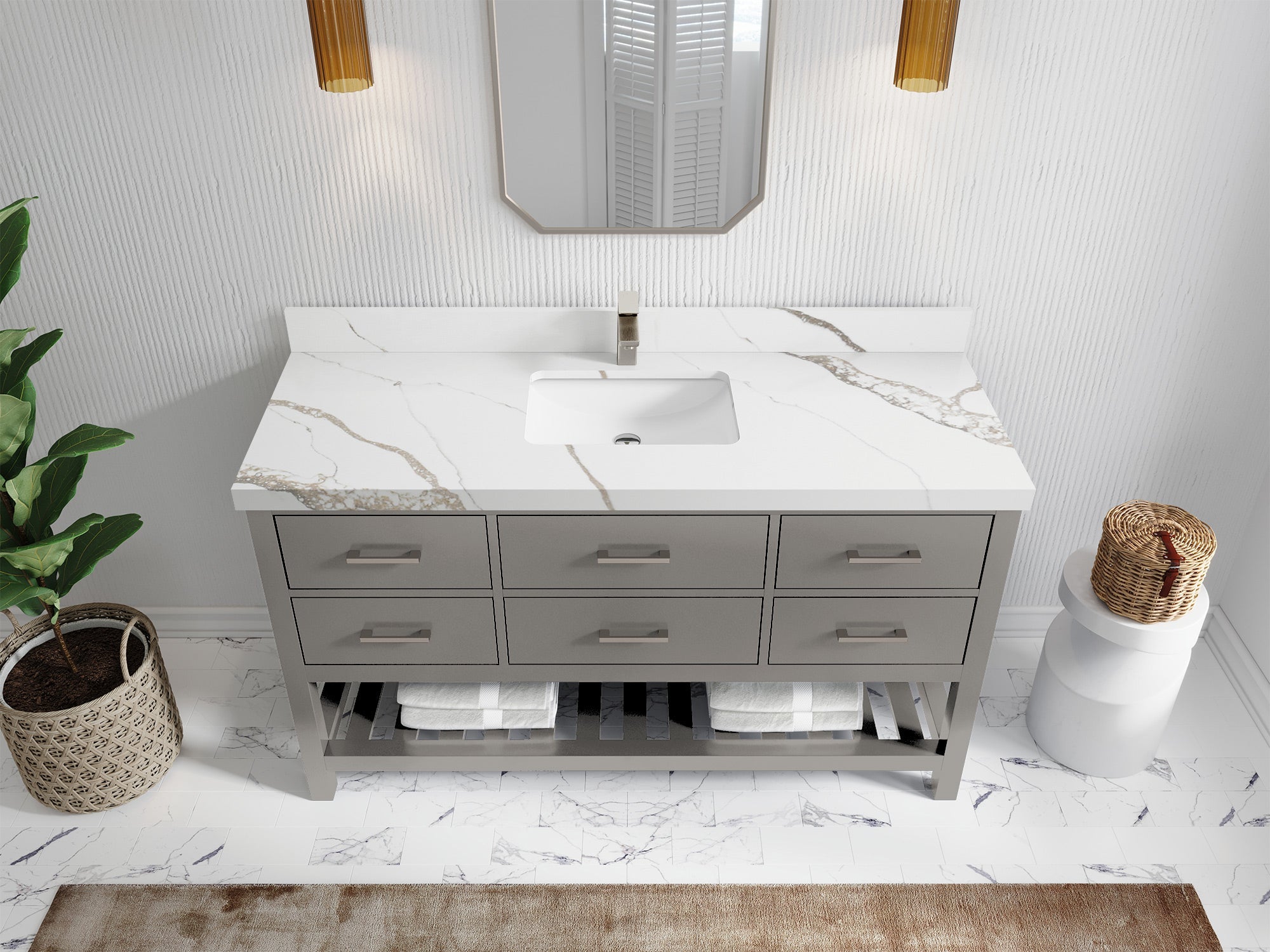 Parker 60 in. W x 22 in. D Single Sink Bathroom Vanity - Willow Bath and Vanity