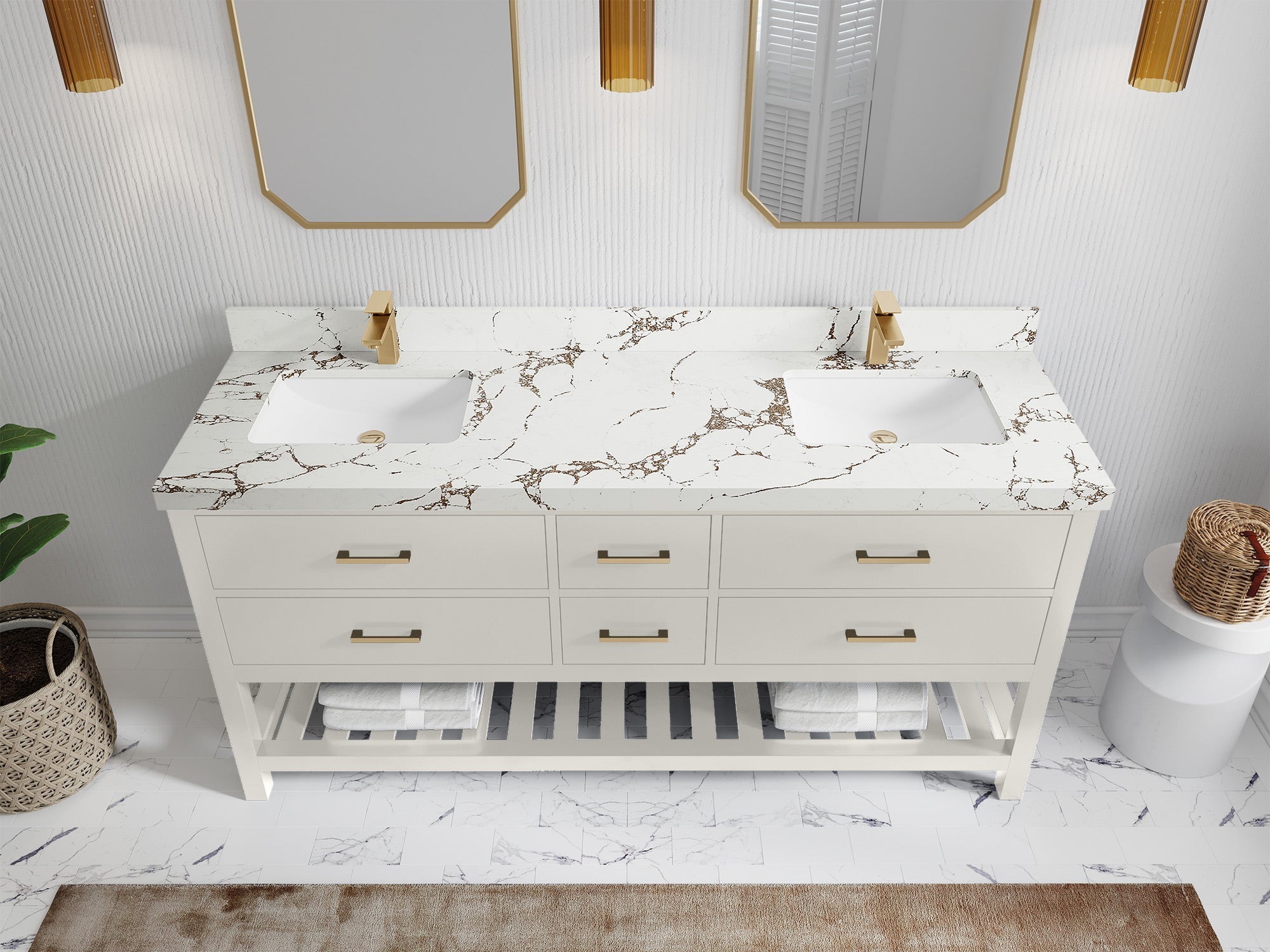 Parker 72 in. W x 22 in. D Double Sink Bathroom Vanity - Willow Bath and Vanity
