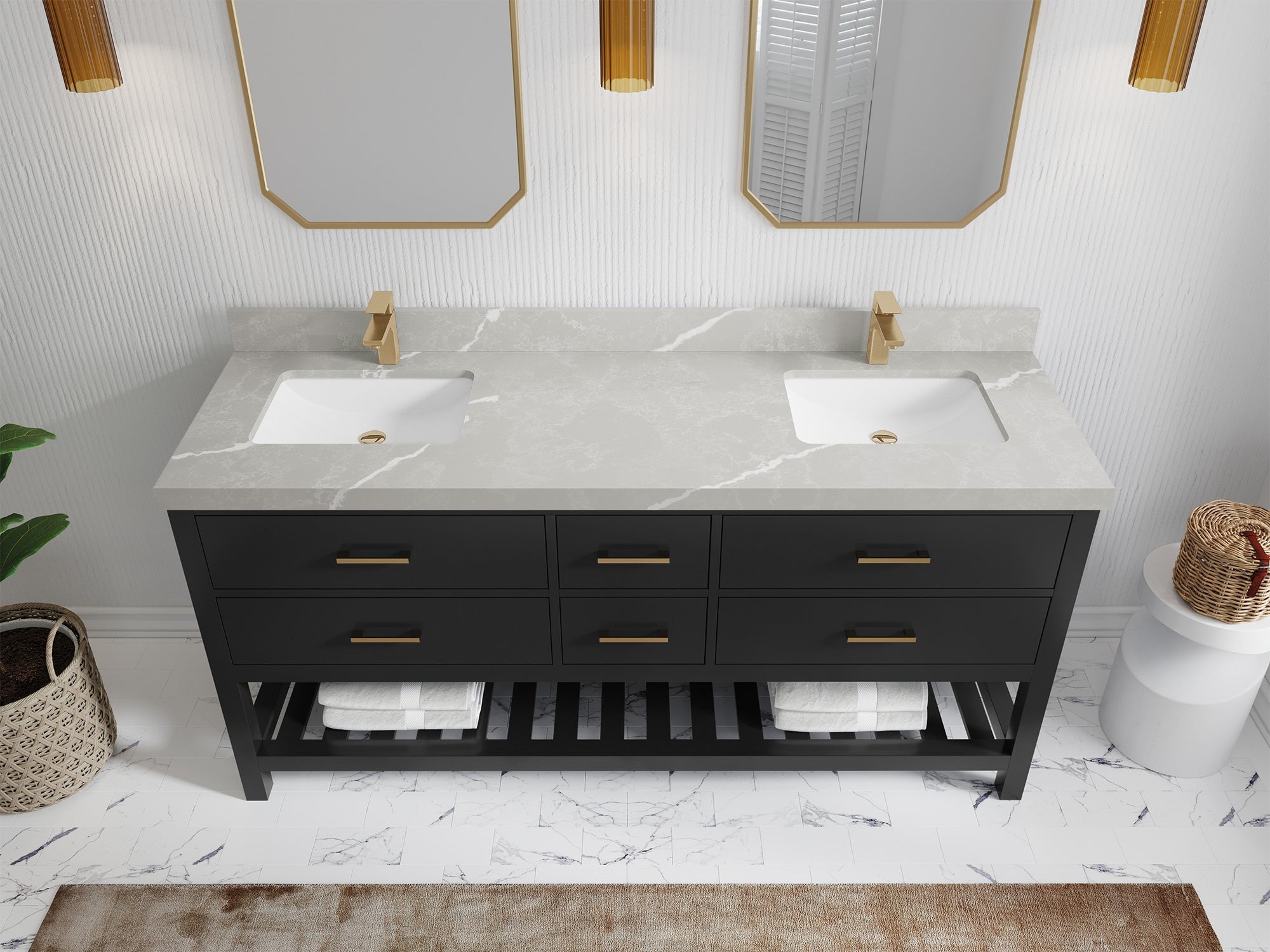 Parker 72 in. W x 22 in. D Double Sink Bathroom Vanity - Willow Bath and Vanity