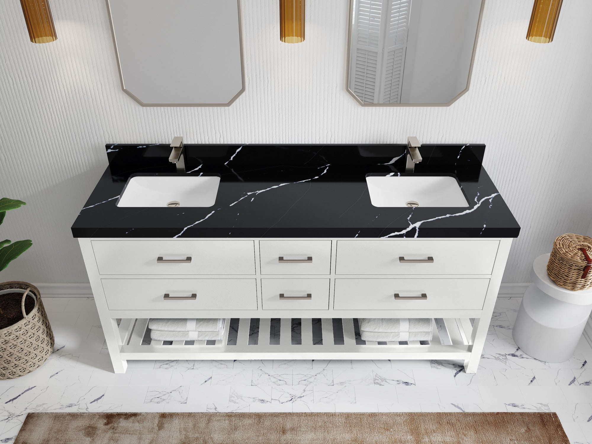Parker 72 in. W x 22 in. D Double Sink Bathroom Vanity - Willow Bath and Vanity