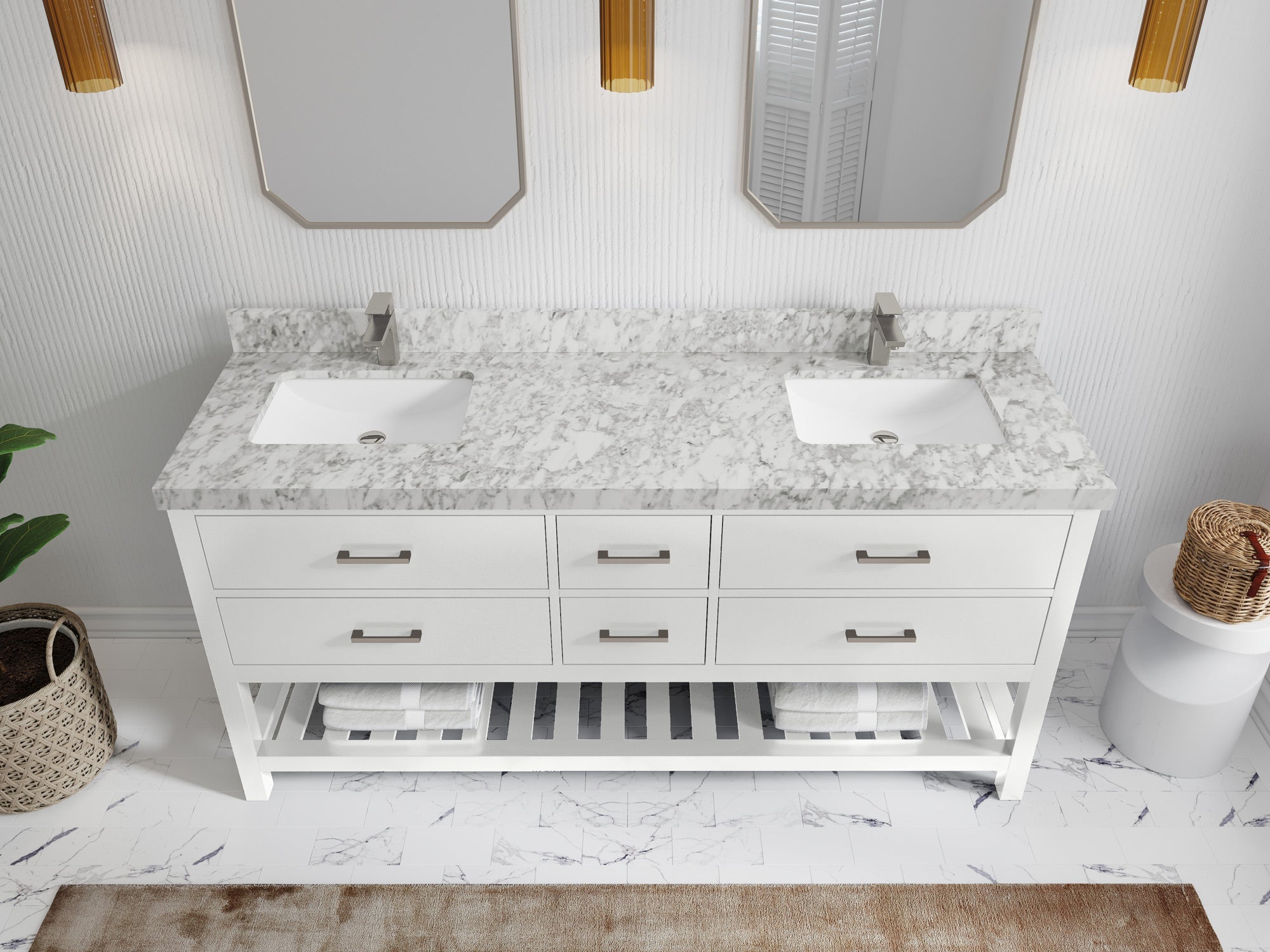 Parker 72 in. W x 22 in. D Double Sink Bathroom Vanity - Willow Bath and Vanity