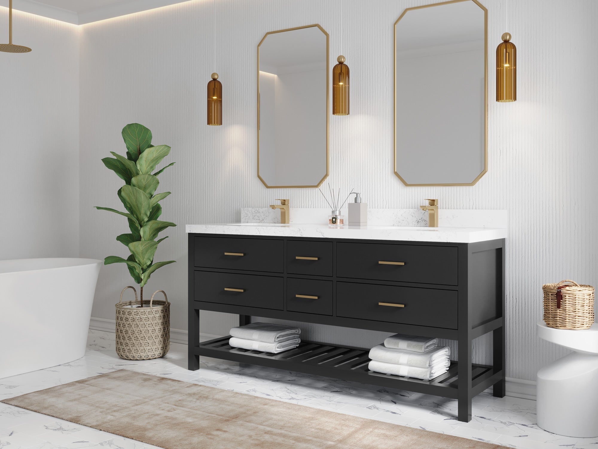Parker 72 in. W x 22 in. D Double Sink Bathroom Vanity - Willow Bath and Vanity