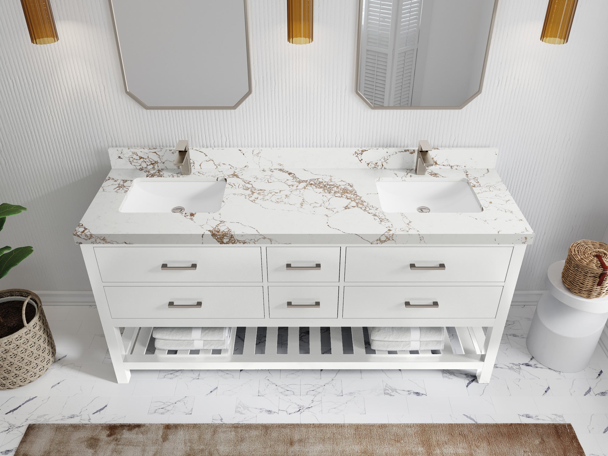 Parker 72 in. W x 22 in. D Double Sink Bathroom Vanity - Willow Bath and Vanity