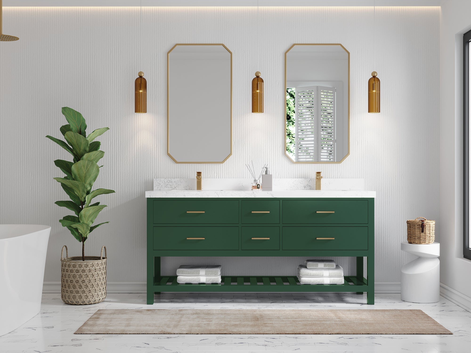 Parker 72 in. W x 22 in. D Double Sink Bathroom Vanity - Willow Bath and Vanity