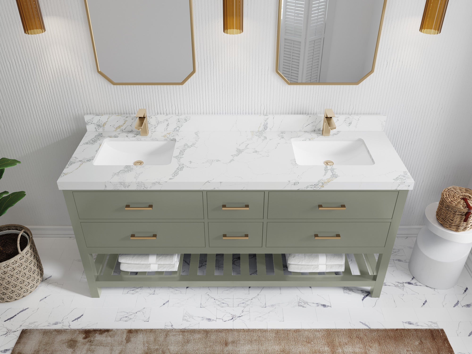 Parker 72 in. W x 22 in. D Double Sink Bathroom Vanity - Willow Bath and Vanity