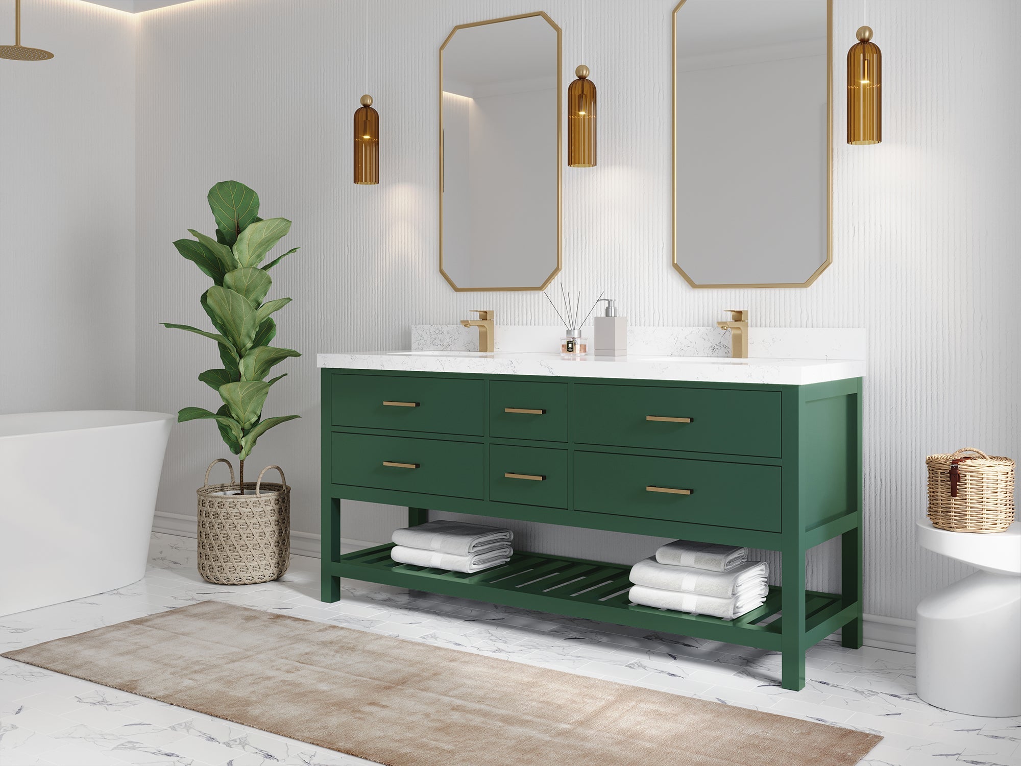 Parker 72 in. W x 22 in. D Double Sink Bathroom Vanity - Willow Bath and Vanity