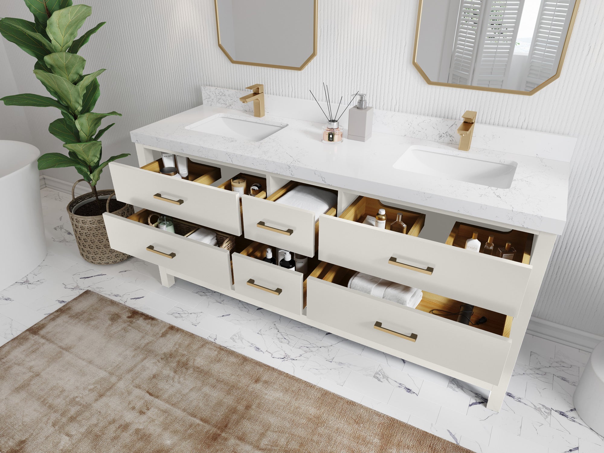 Parker 72 in. W x 22 in. D Double Sink Bathroom Vanity - Willow Bath and Vanity