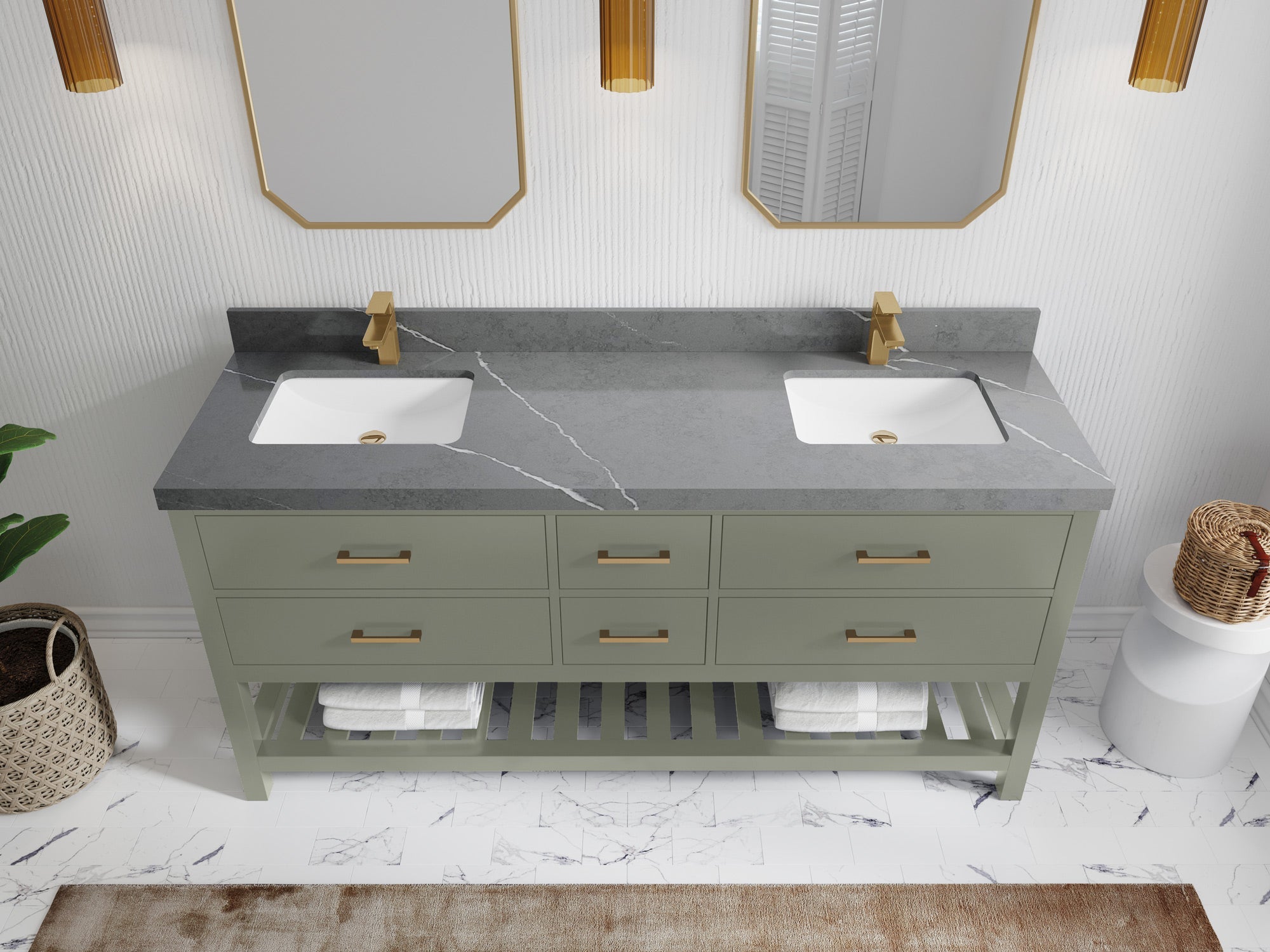 Parker 72 in. W x 22 in. D Double Sink Bathroom Vanity - Willow Bath and Vanity