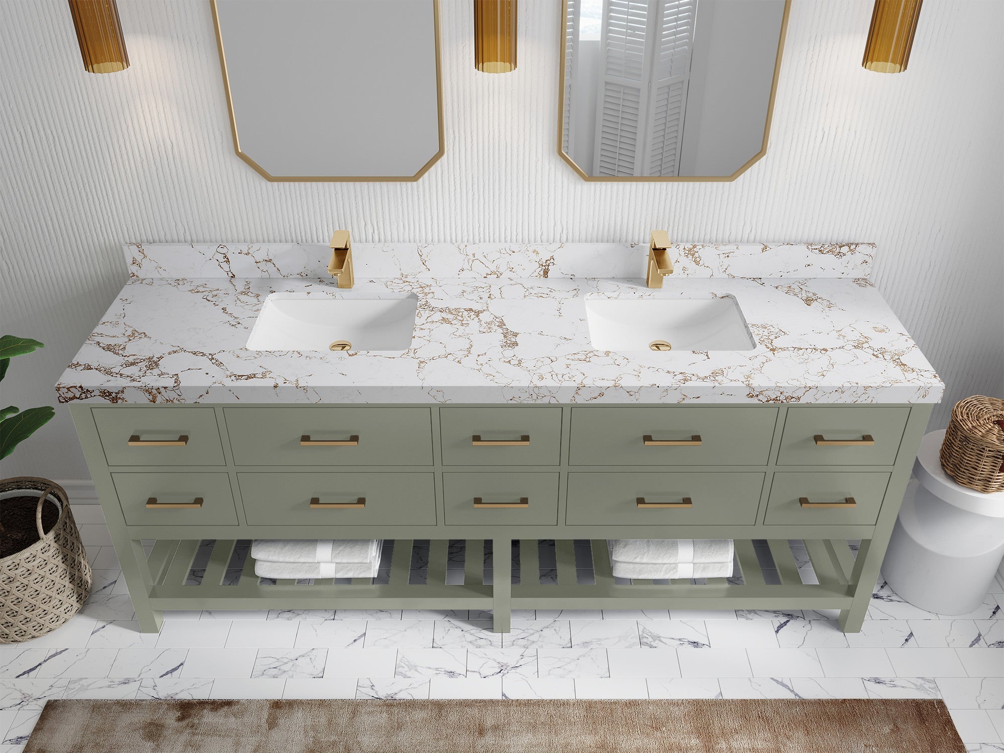 Parker 84 in. W x 22 in. D Double Sink Bathroom Vanity - Willow Bath and Vanity