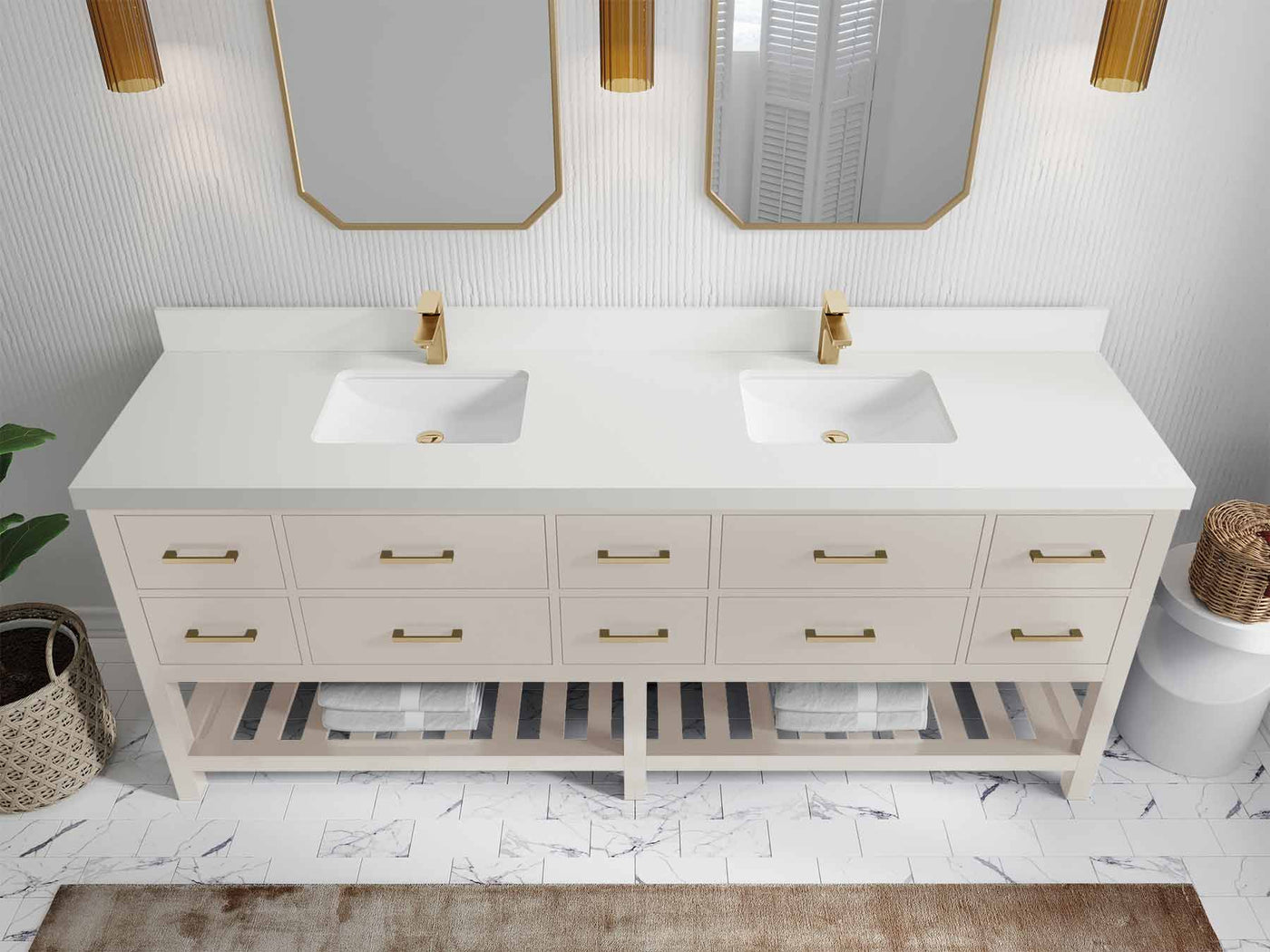 Parker 84 in. W x 22 in. D Double Sink Bathroom Vanity