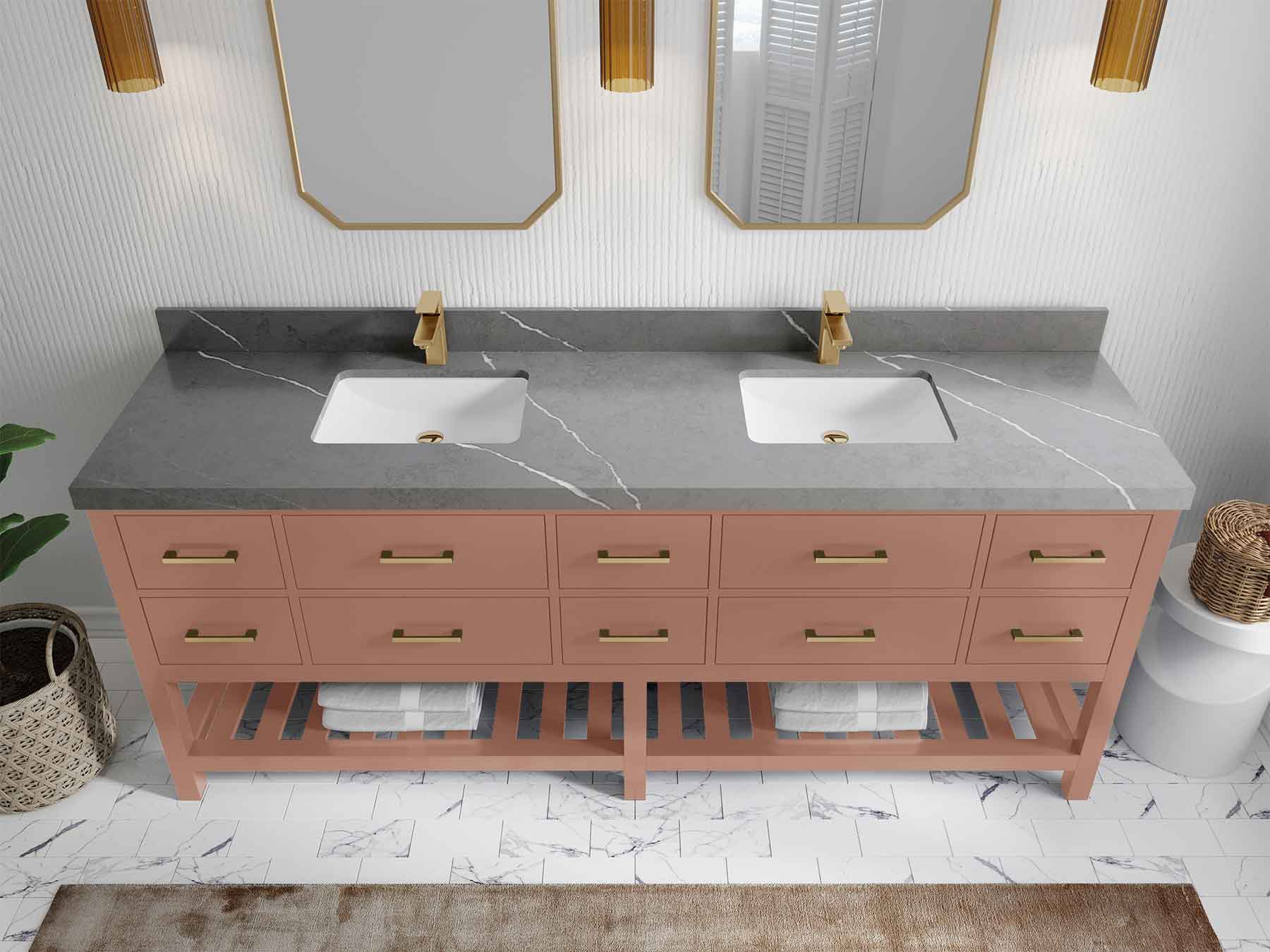 Parker 84 in. W x 22 in. D Double Sink Bathroom Vanity - Willow Bath and Vanity