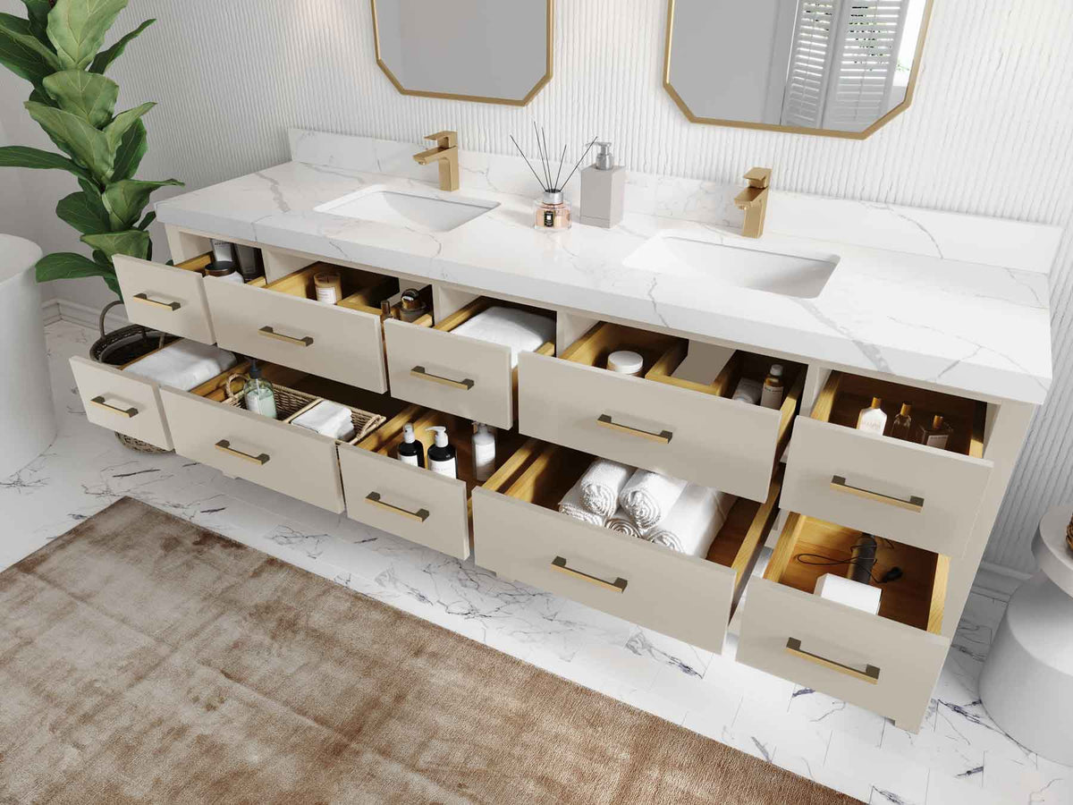 Parker 84 in. W x 22 in. D Double Sink Bathroom Vanity - Willow Bath and Vanity