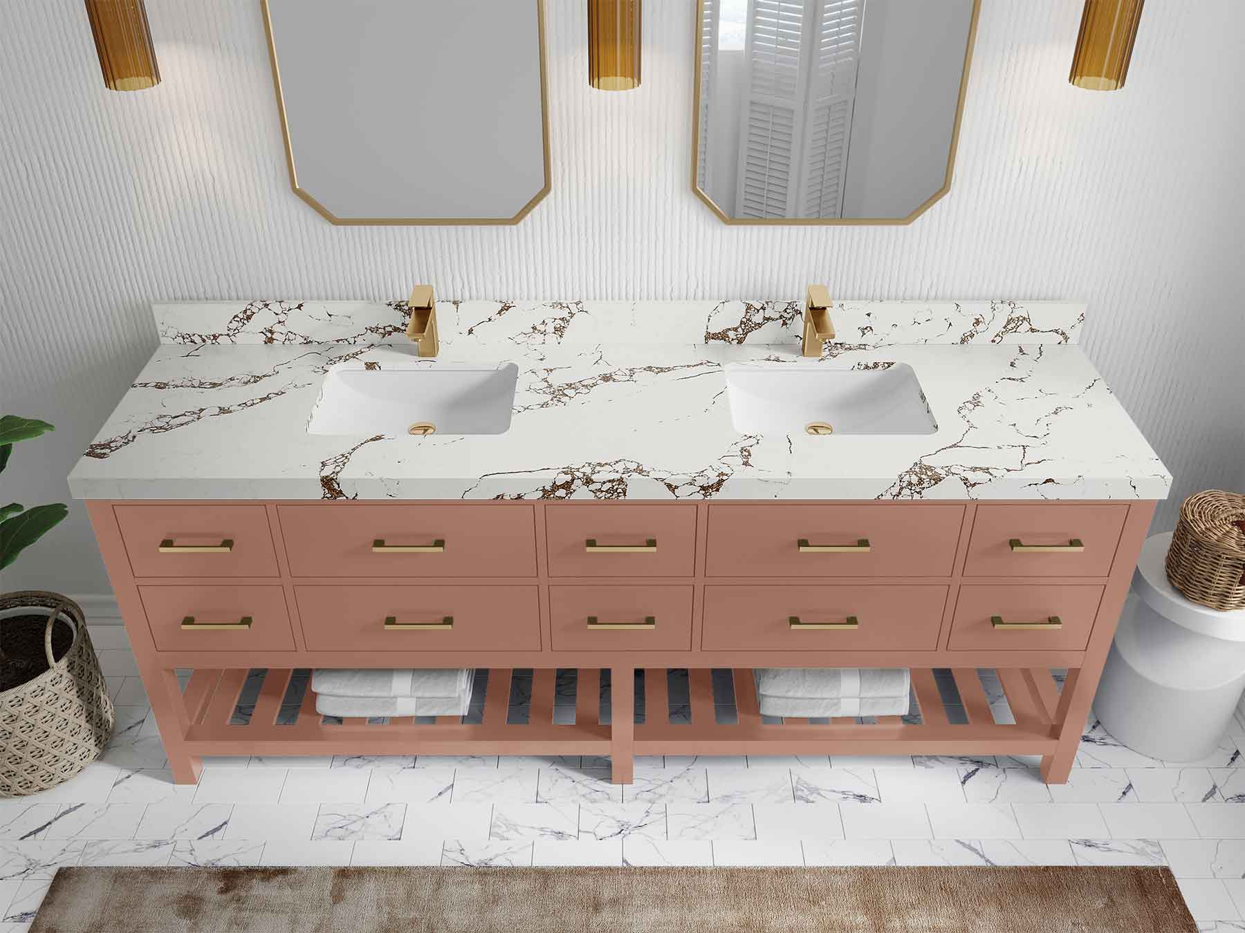 Parker 84 in. W x 22 in. D Double Sink Bathroom Vanity - Willow Bath and Vanity