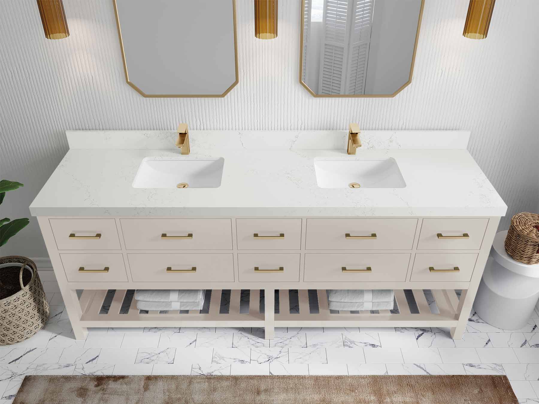 Parker 84 in. W x 22 in. D Double Sink Bathroom Vanity - Willow Bath and Vanity