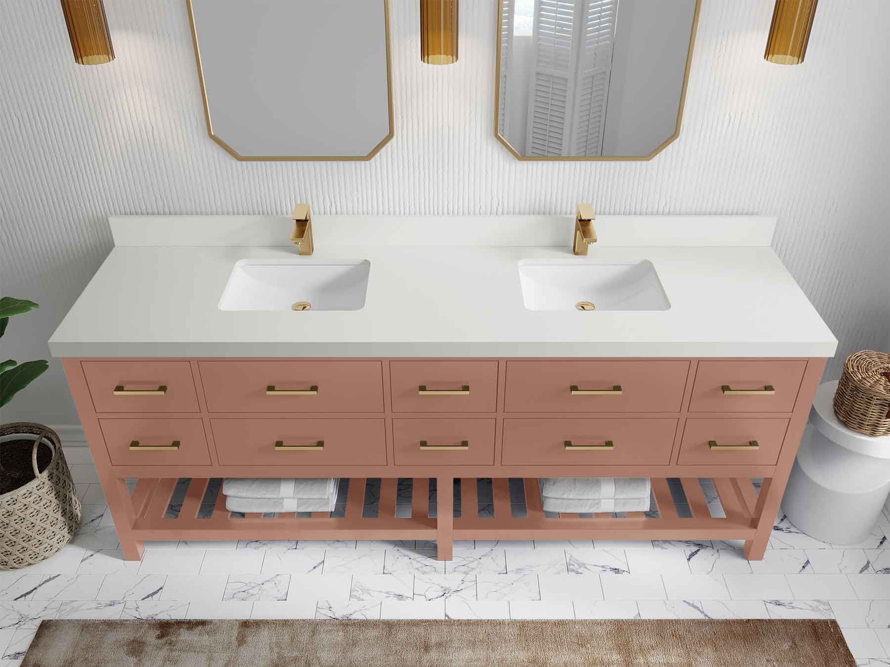 Parker 84 in. W x 22 in. D Double Sink Bathroom Vanity - Willow Bath and Vanity
