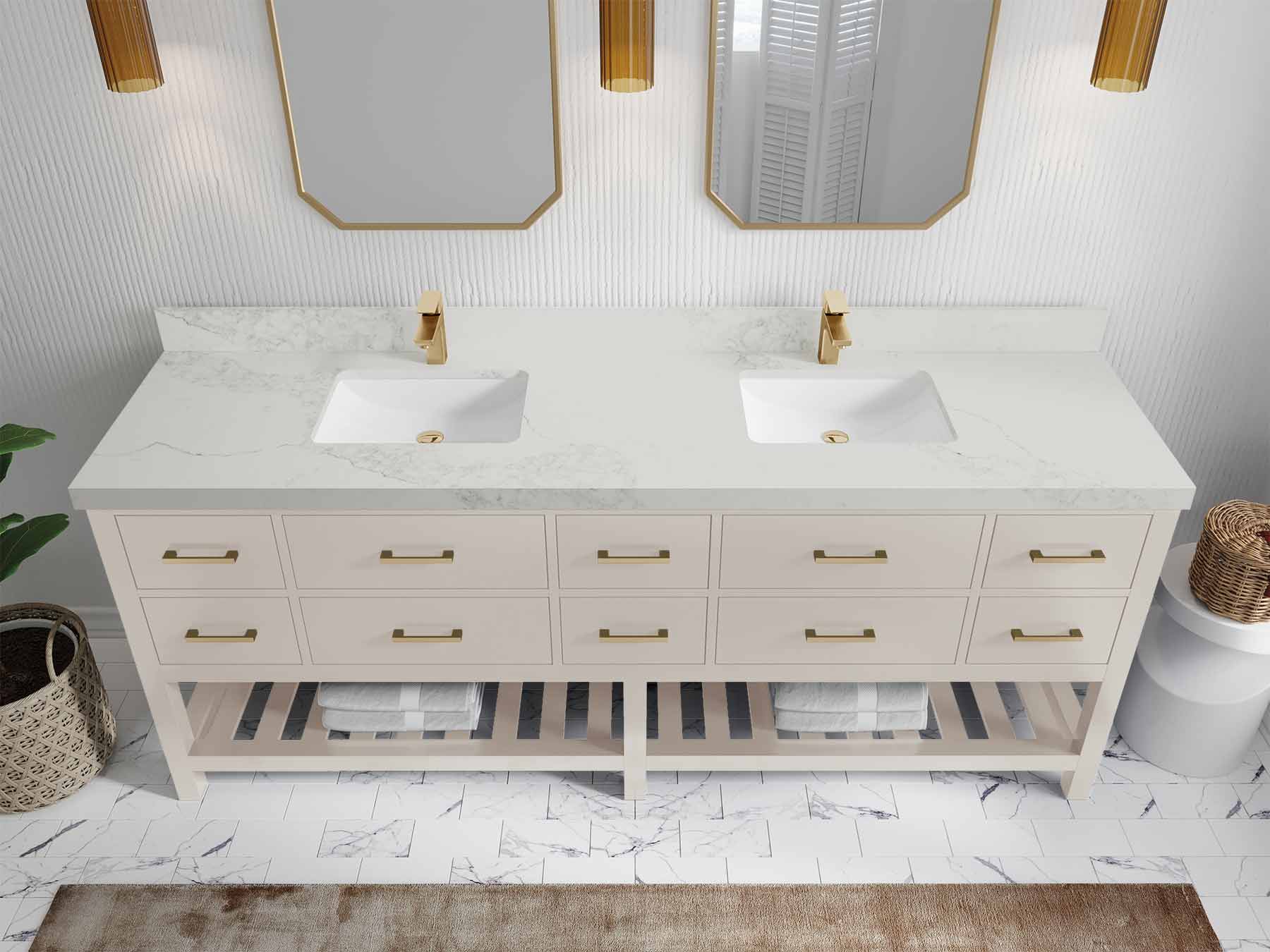 Parker 84 in. W x 22 in. D Double Sink Bathroom Vanity - Willow Bath and Vanity