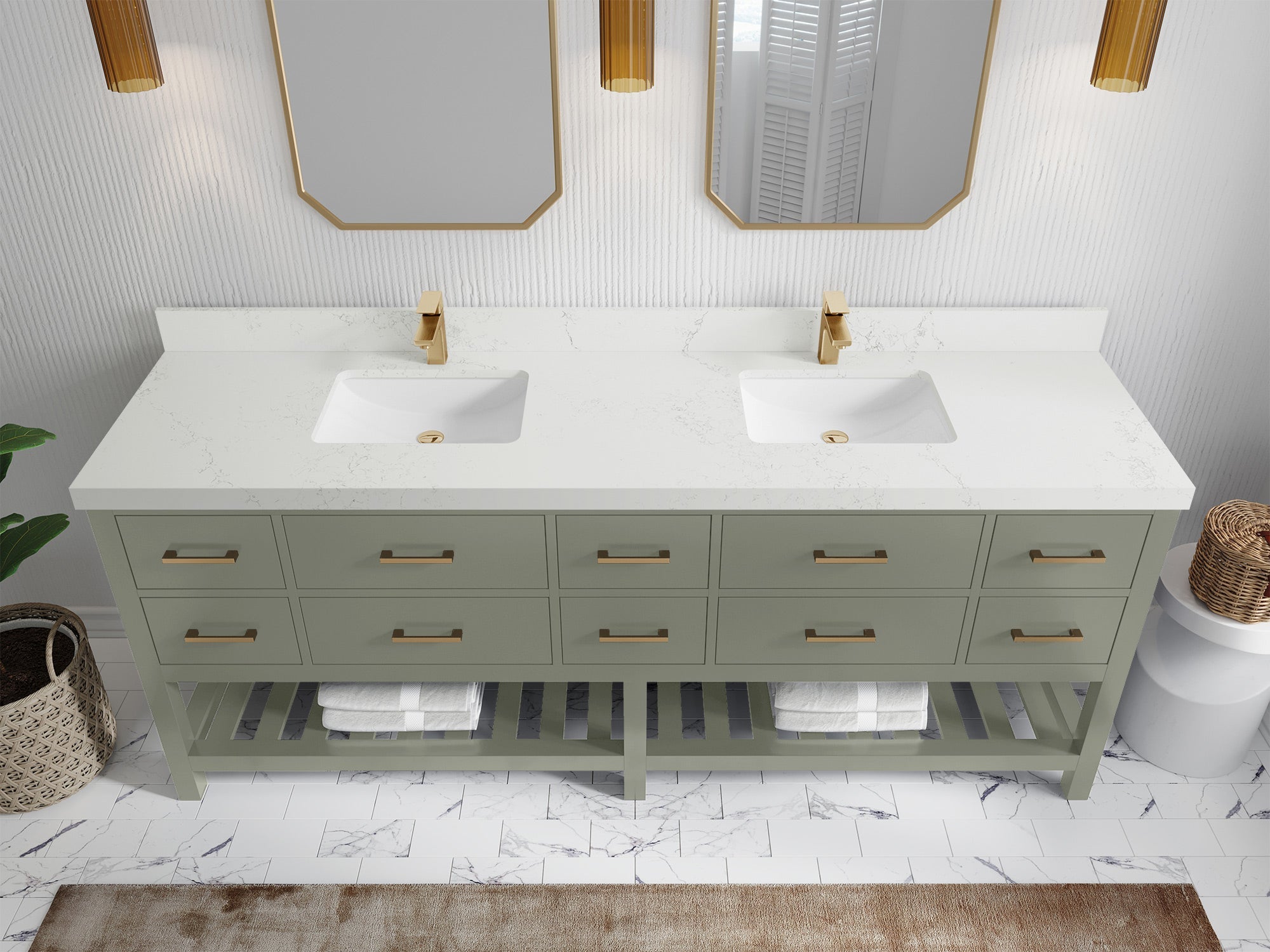 Parker 84 in. W x 22 in. D Double Sink Bathroom Vanity - Willow Bath and Vanity