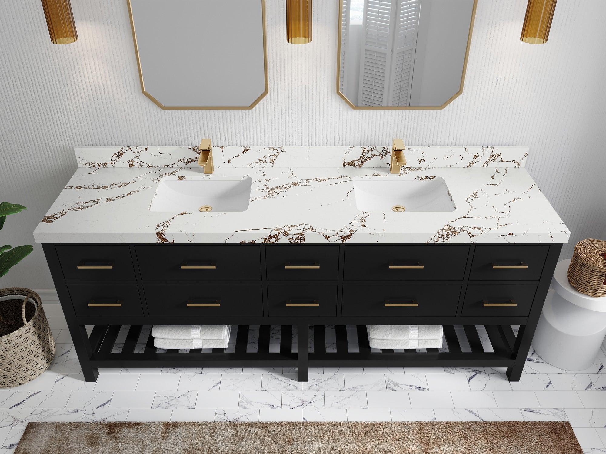 Parker 84 in. W x 22 in. D Double Sink Bathroom Vanity - Willow Bath and Vanity
