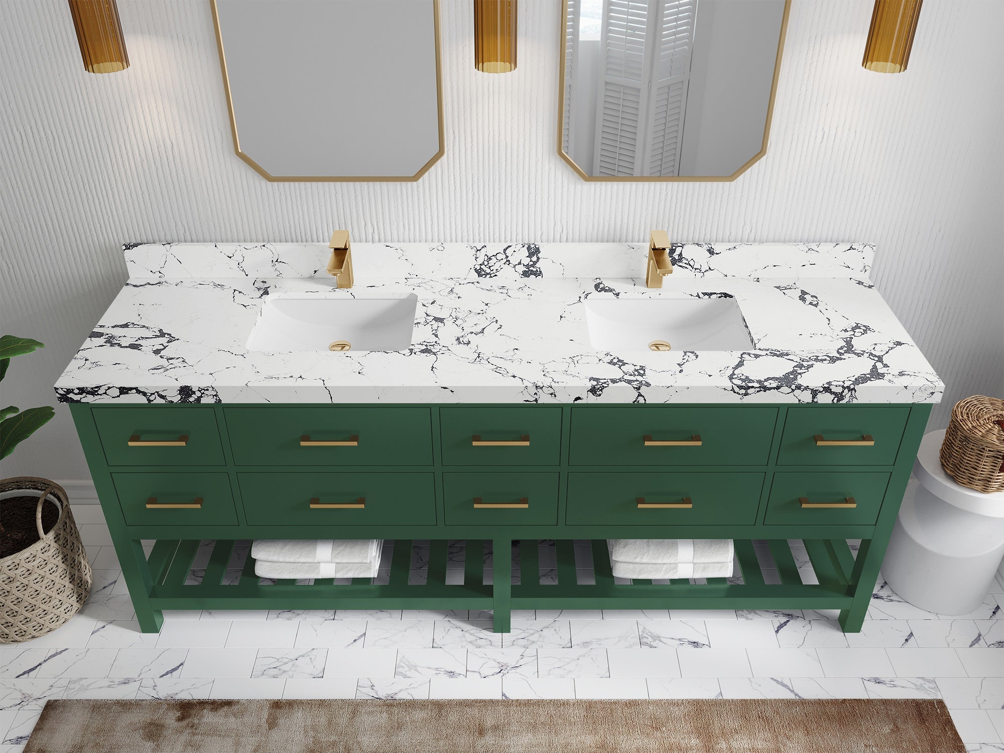 Parker 84 in. W x 22 in. D Double Sink Bathroom Vanity - Willow Bath and Vanity