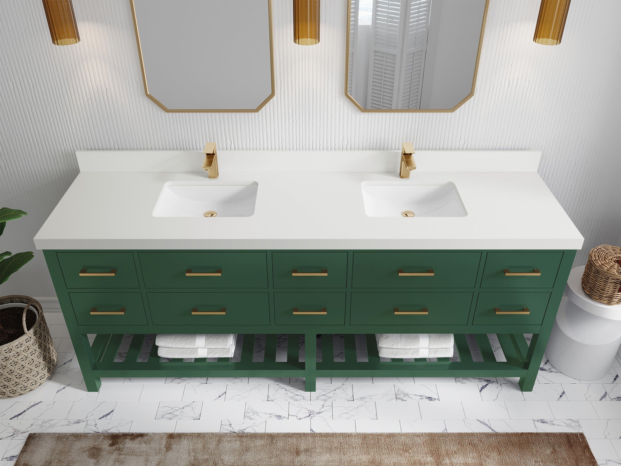 Parker 84 in. W x 22 in. D Double Sink Bathroom Vanity - Willow Bath and Vanity