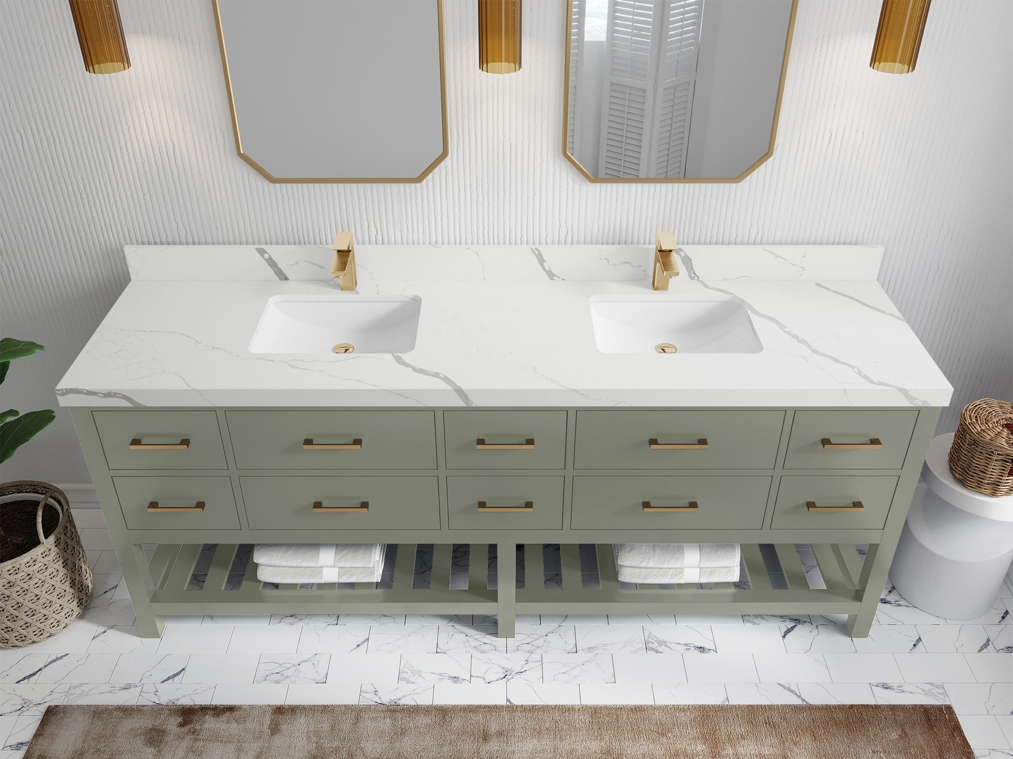 Parker 84 in. W x 22 in. D Double Sink Bathroom Vanity - Willow Bath and Vanity