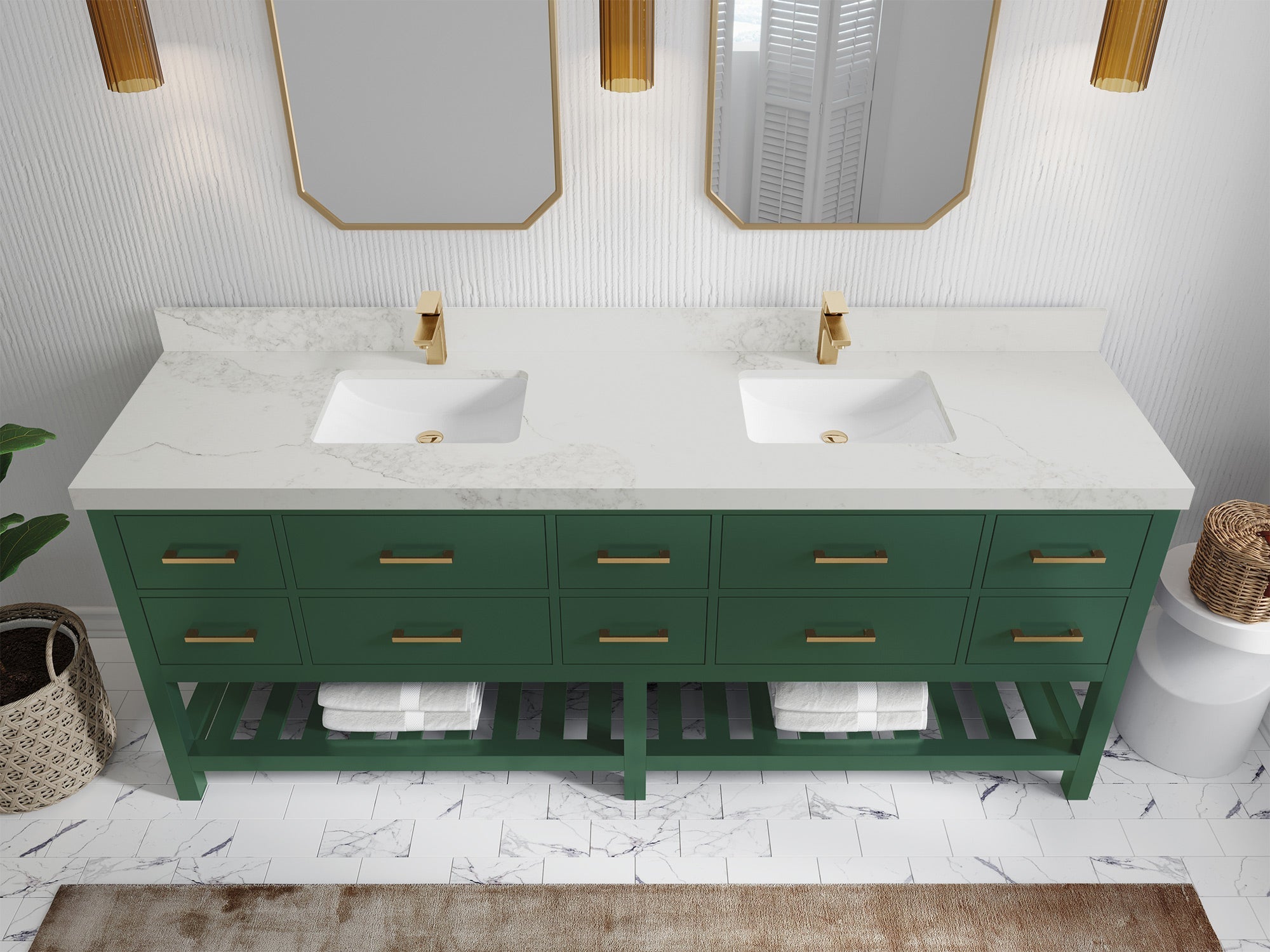Parker 84 in. W x 22 in. D Double Sink Bathroom Vanity - Willow Bath and Vanity