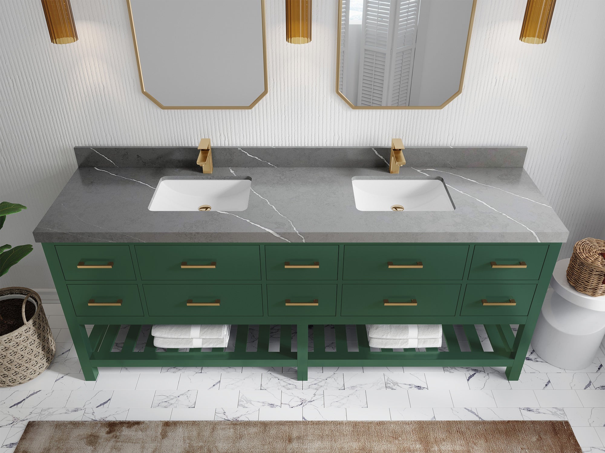 Parker 84 in. W x 22 in. D Double Sink Bathroom Vanity - Willow Bath and Vanity